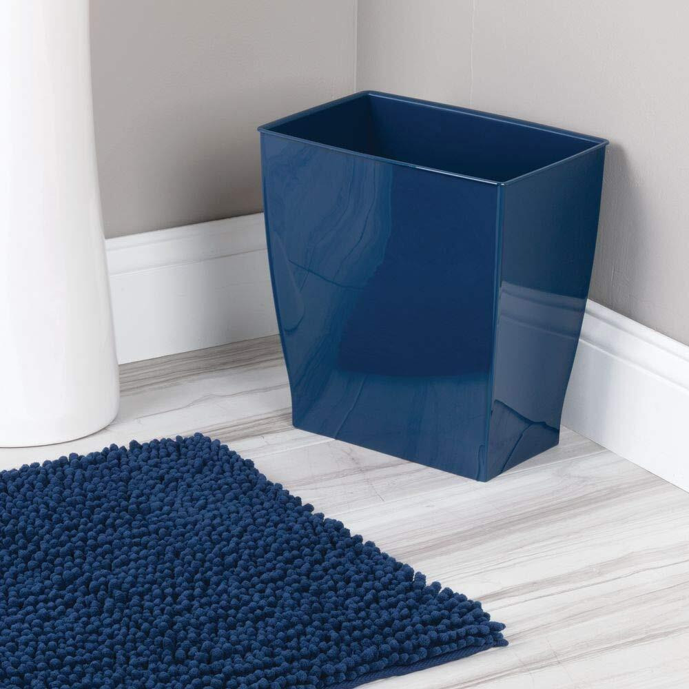 Interdesign Mono Plastic Wastebasket Trash Can - Rectangular, 11L, Navy