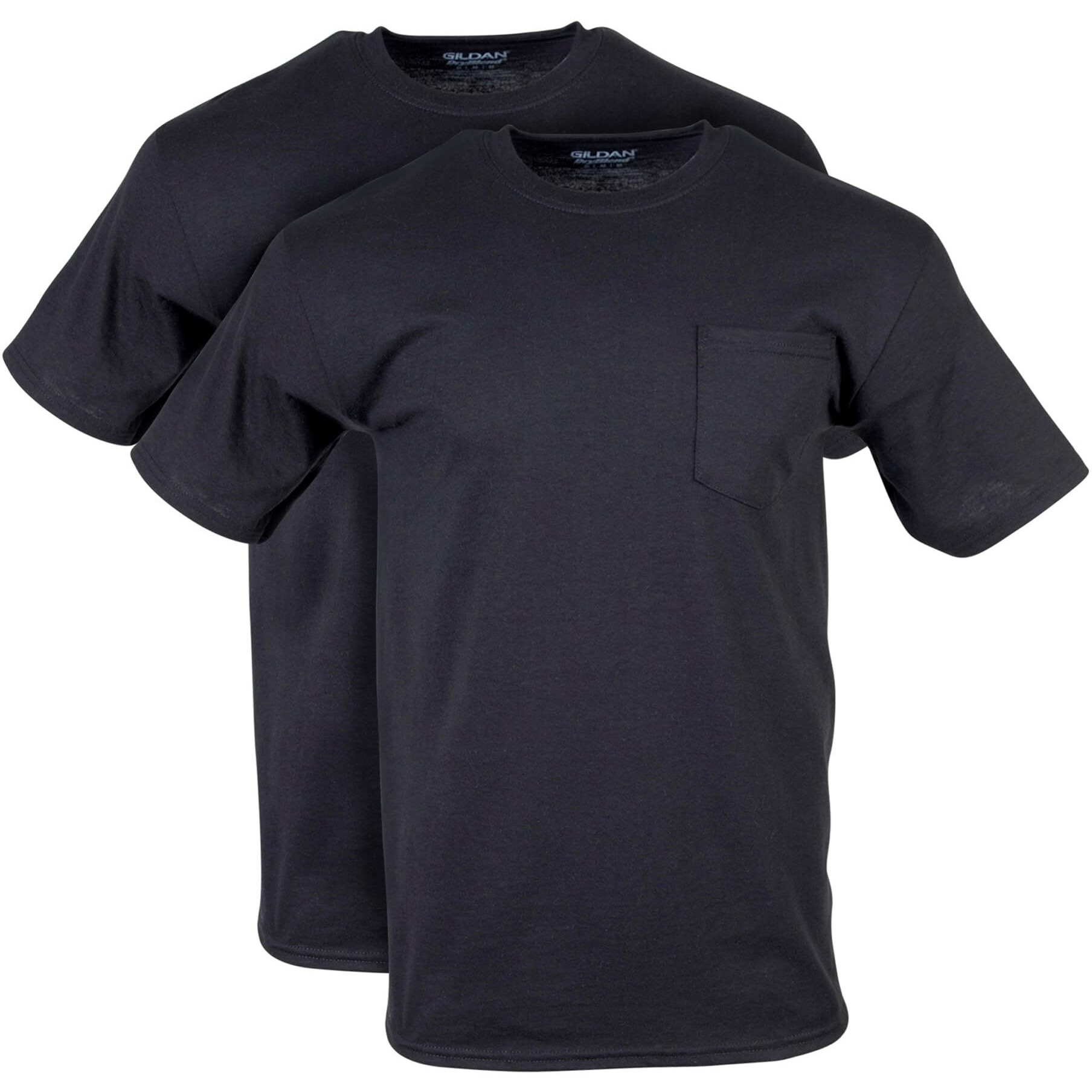 Gildan Mens Dryblend Workwear T-Shirts With Pocket, 2-Pack T Shirt, Black, X-Large Us