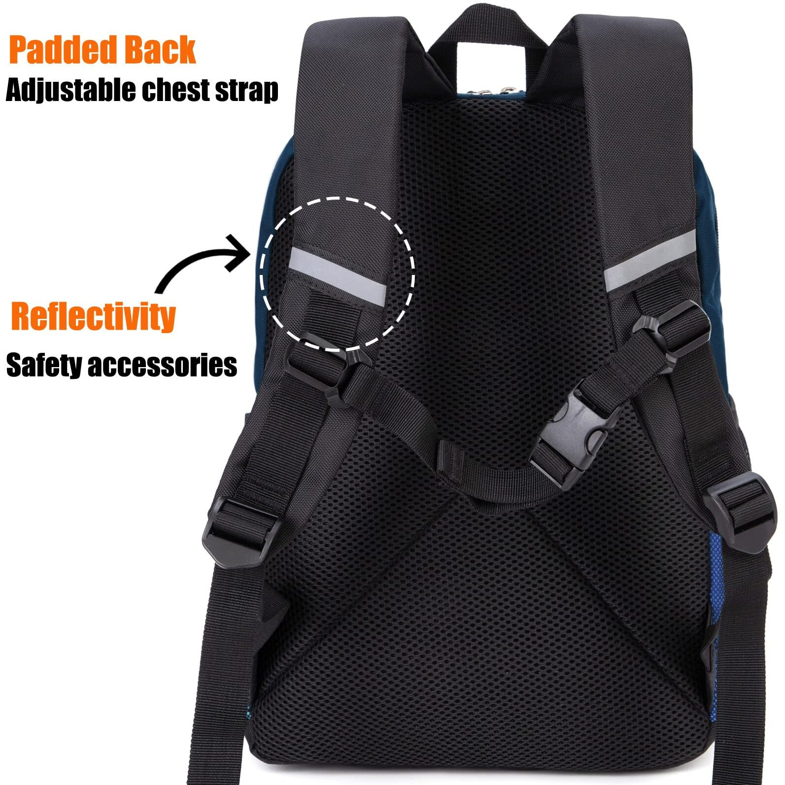 Hawlander Little Kids Backpack For Boys Toddler School Bag Fits 3 To 6 Years Old, 15 Inch, Navy Blue