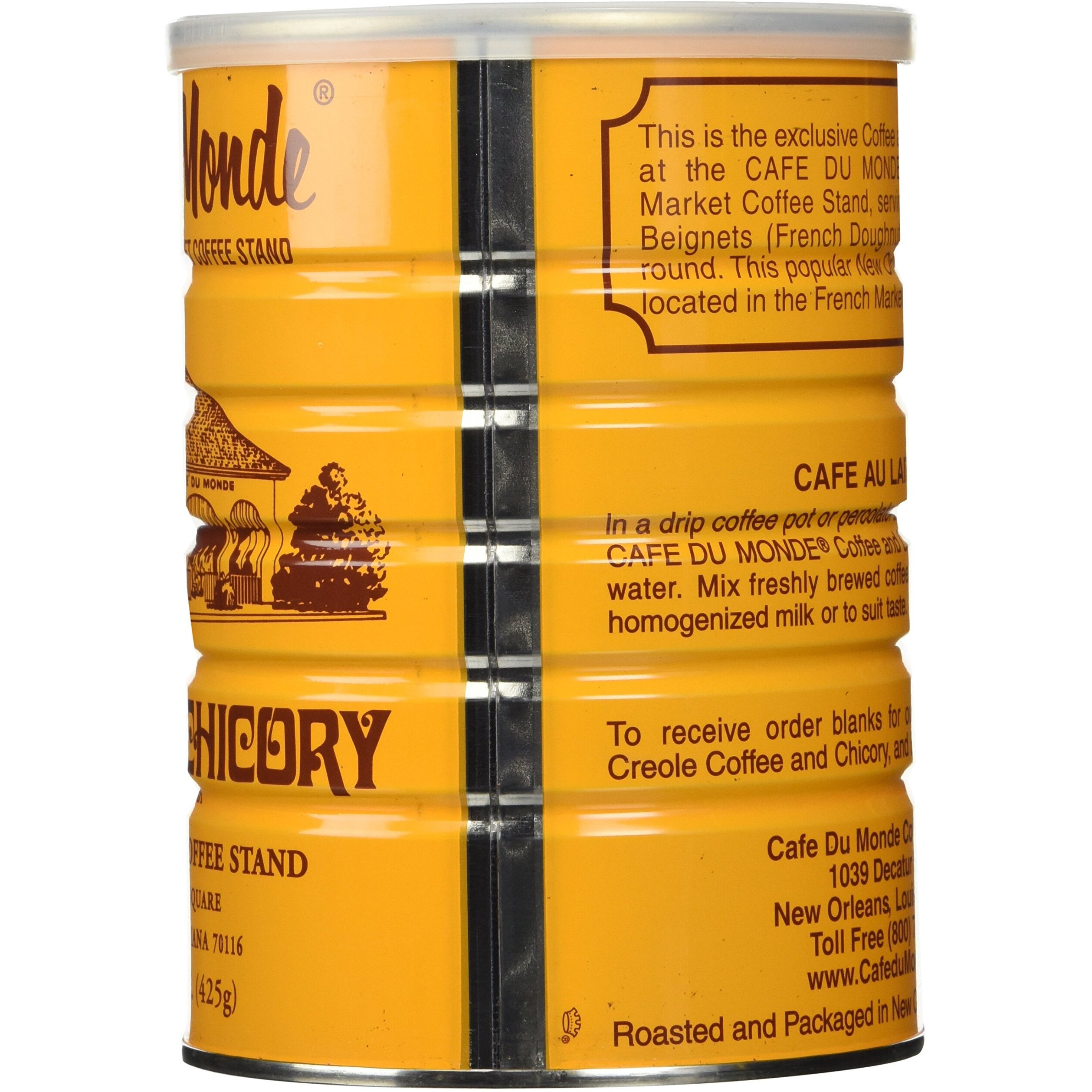 Half A Dozen Cans (6 Cans) Of Coffee Du Monde - 15 Oz. Cans