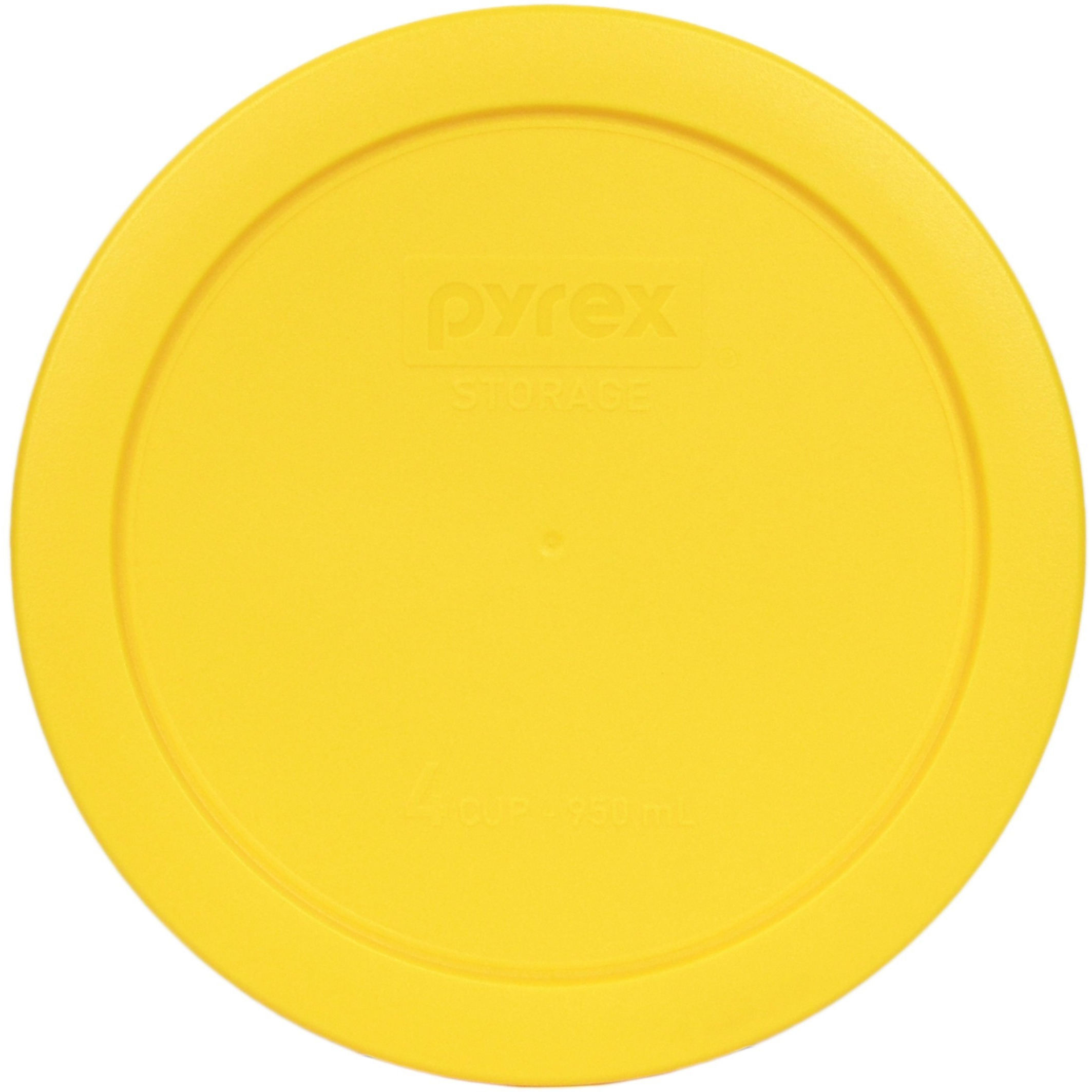 Pyrex Bundle - 2 Items 7201-Pc 4-Cup Meyer Lemon Yellow Plastic Food Storage Lids Made In The Usa
