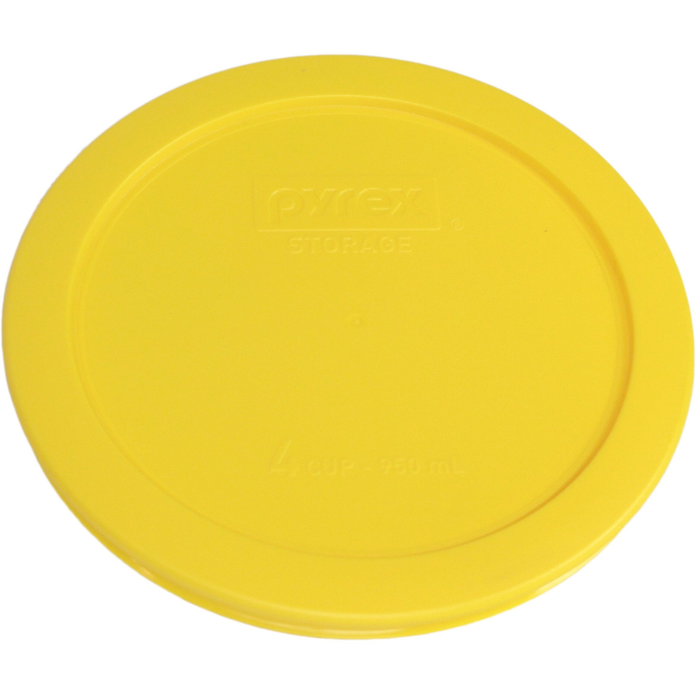 Pyrex Bundle - 2 Items 7201-Pc 4-Cup Meyer Lemon Yellow Plastic Food Storage Lids Made In The Usa
