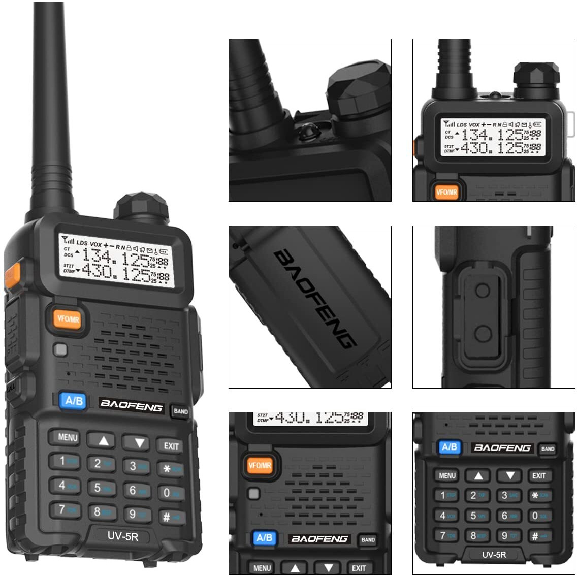 Baofeng Uv-5R Dual Band Two Way Radio (Black), 144-148Mhz & 420-450Mhz