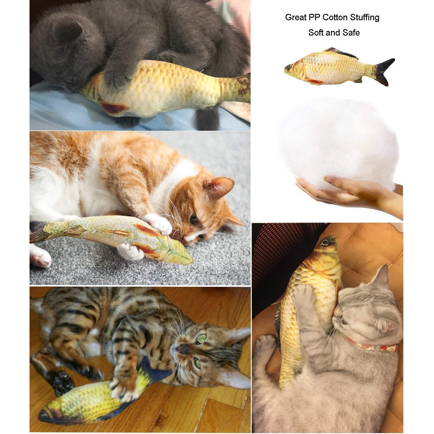 Cat Toys Set, Cat Retractable Teaser Wand, Catnip Fish, Interactive Cat Feather Toy, Mylar Crincle Balls, Two Cotton Mice, Four Fluffy Mouse