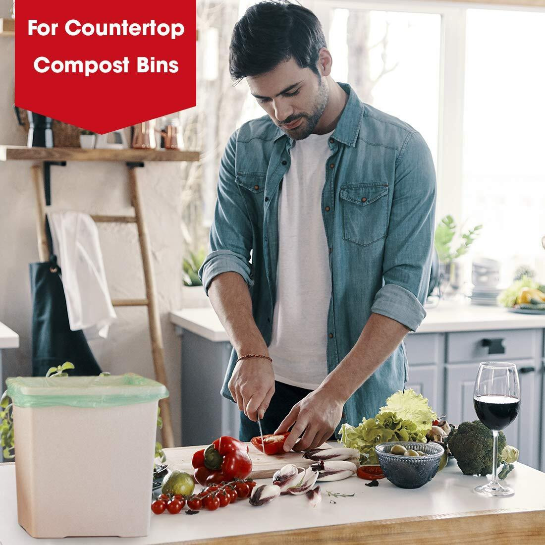 Compost Bags, Compostable Trash Bags 2.6 Gallon Compostable Bags 100 Count Small Compost Bags For Countertop Bin Extra Thick 0.71 Mil. Astm D6400 Certified By Bpi And Tv Austria