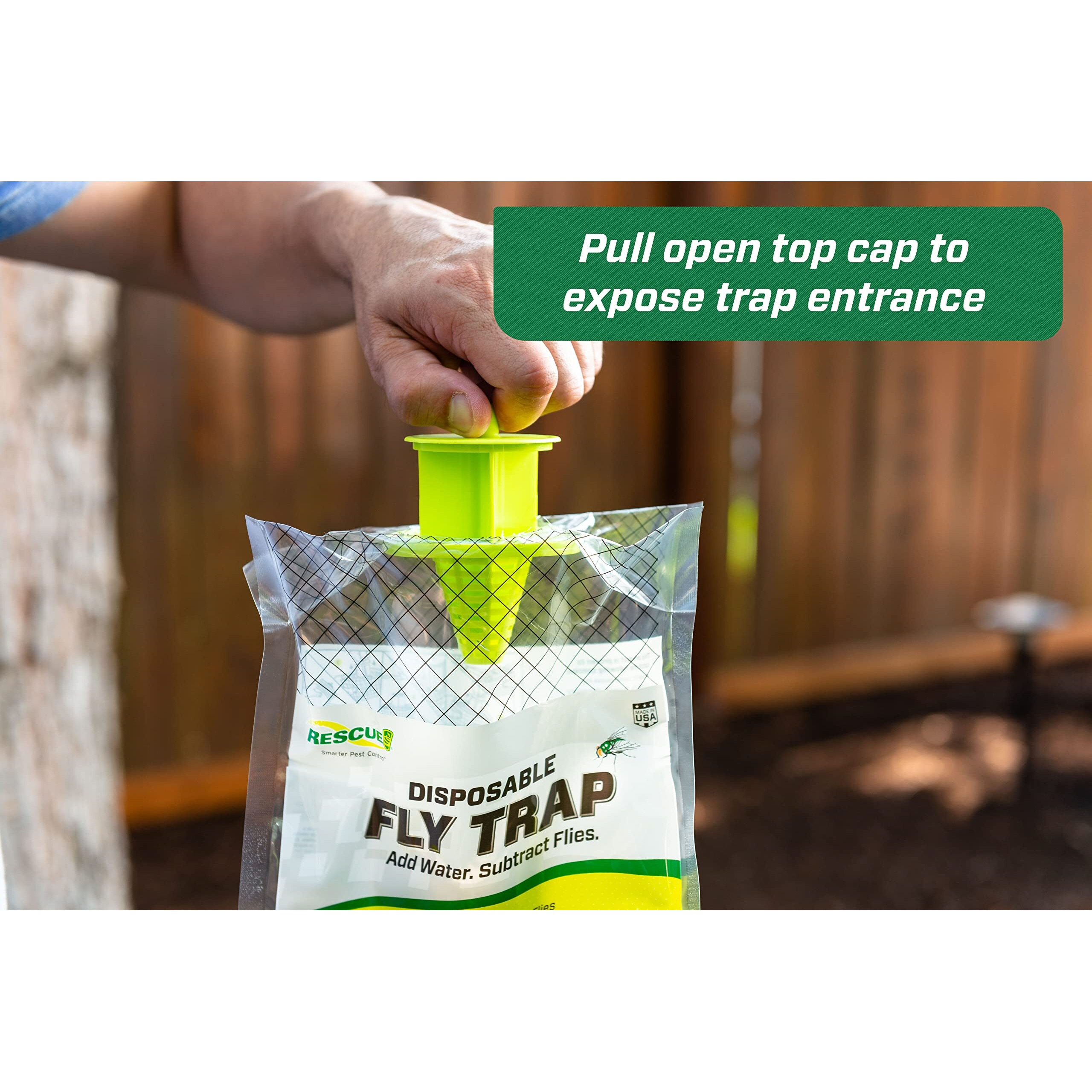 Rescue Outdoor Disposable Hanging Fly Trap - 12 Traps