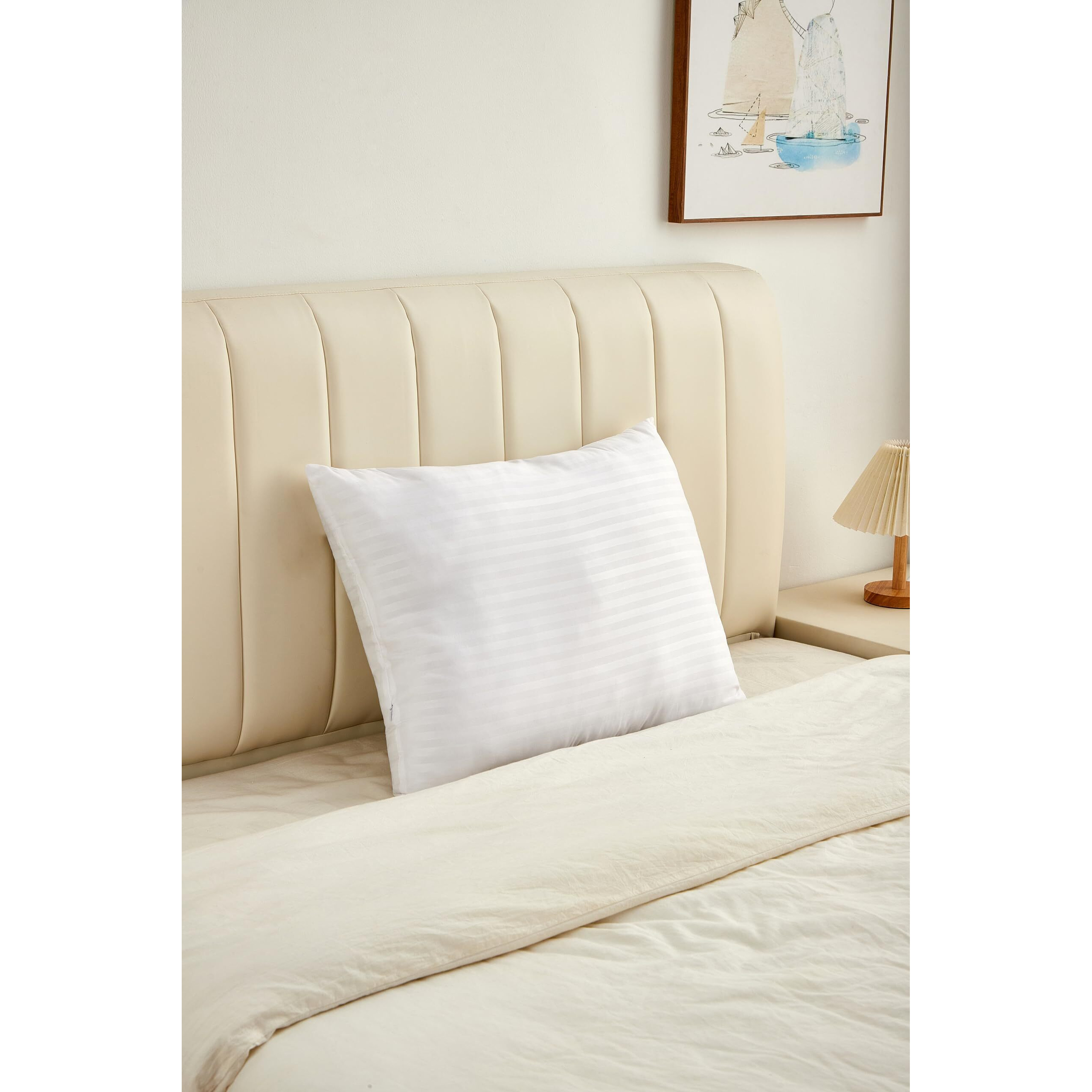 Cozy Bed Pillows Standard Size Set Of 2, Bed Pillows For Sleeping Standard Size, Luxury Soft Hotel Quality Breathable And Comfortable Pillow For Back, Stomach Or Side Sleepers, Medium Firm, 20X26 Inch