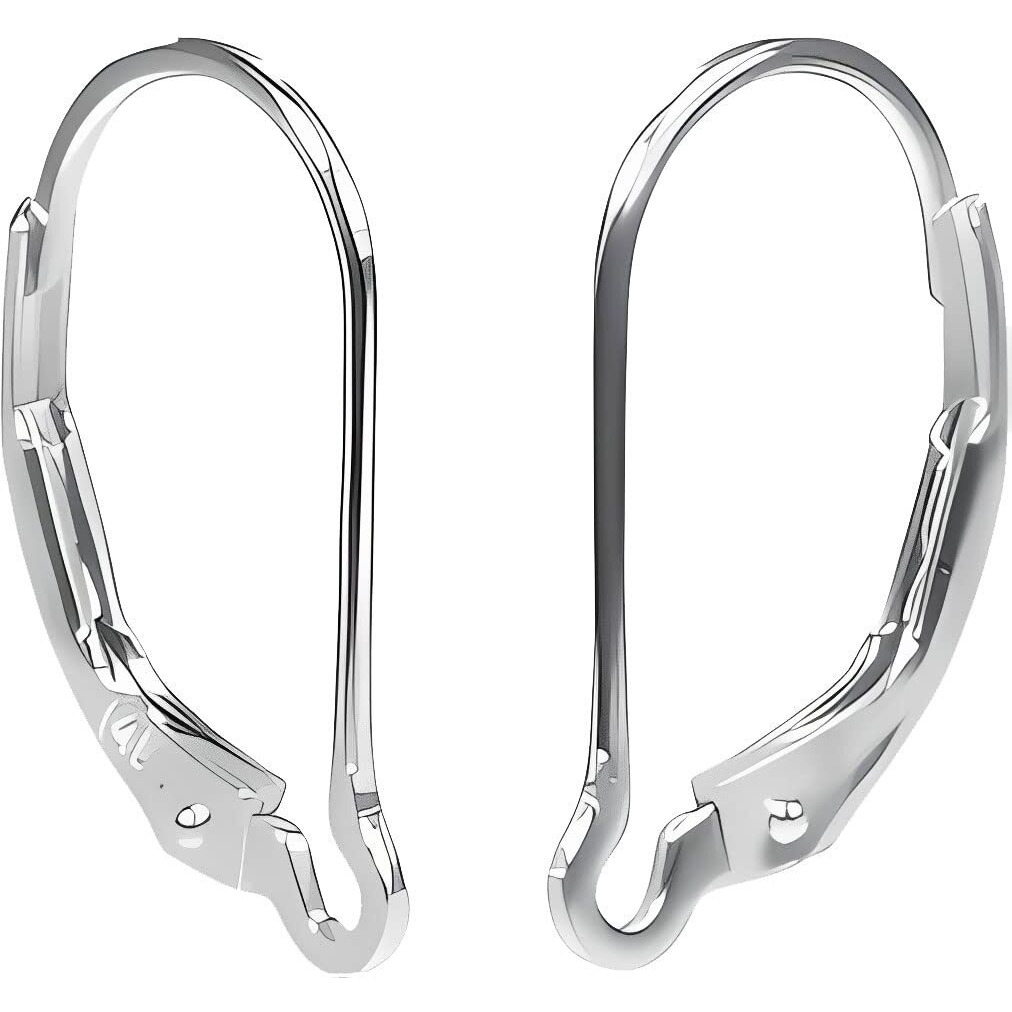 14K White Gold Interchangeable Leverback Earrings 16Mm