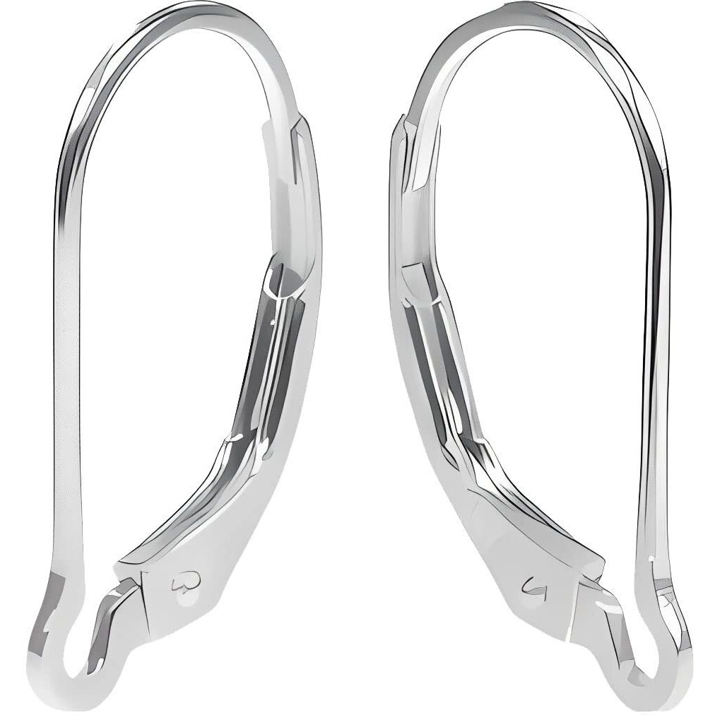 14K White Gold Interchangeable Leverback Earrings 16Mm