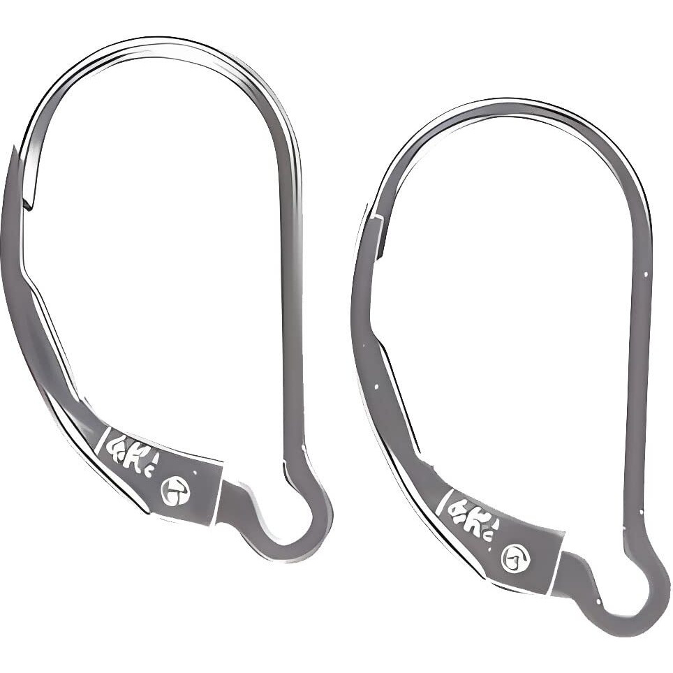 14K White Gold Interchangeable Leverback Earrings 16Mm