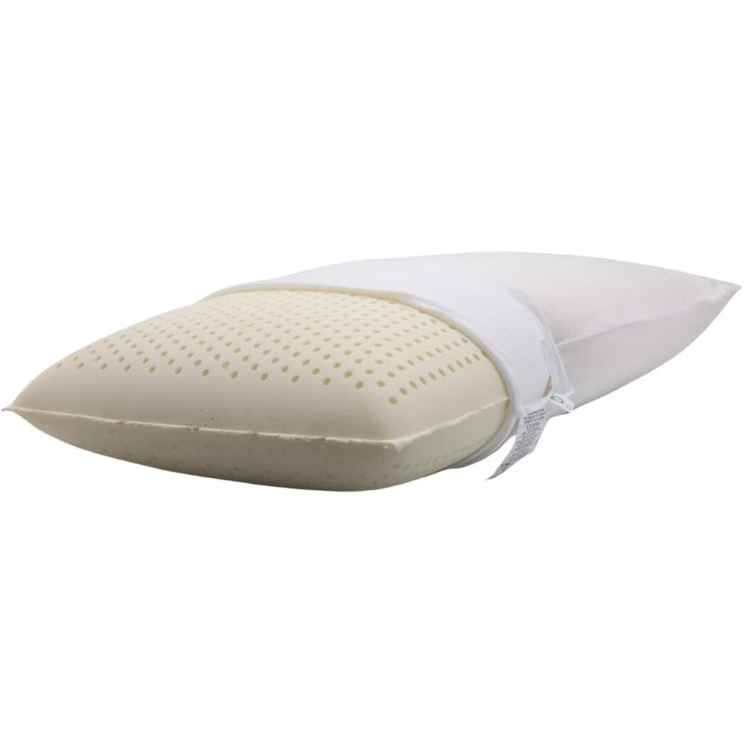 Organictextiles Talalay Latex Pillow With Organic Cotton Cover (Queen Size, Medium), Gots Certified, Bed Pillow For Sleeping, Neck Pain Relief Help, Head Support, For Side Back Stomach Sleeper