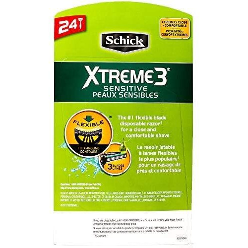 Schick Xtreme 3 Sensitive Disposable Razor (24 Count/Sensitive Skin)