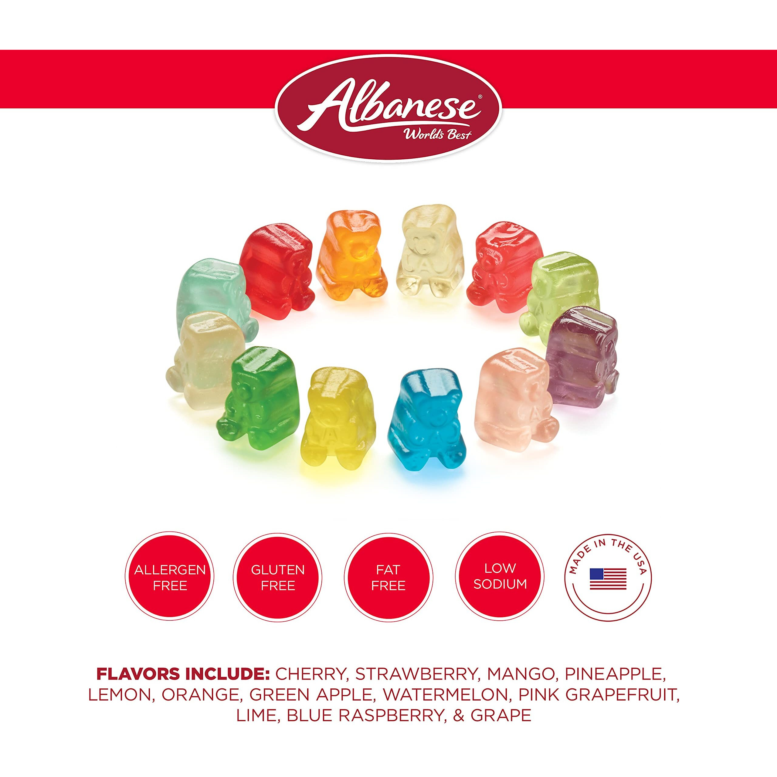 Albanese World's Best 12 Flavor Gummi Bear Cubs, 5Lbs Of Candy