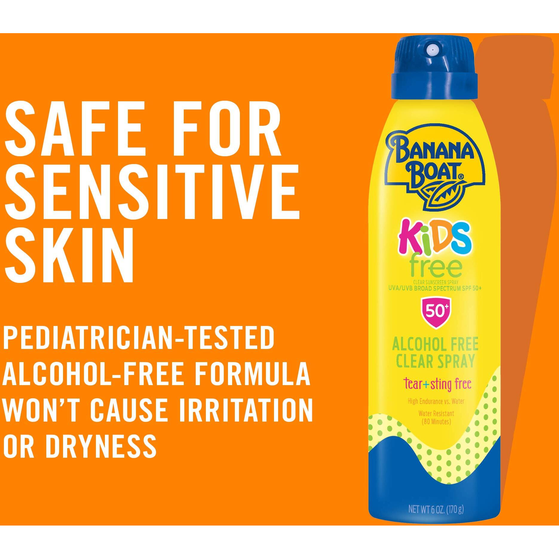 Banana Boat Kids Sport Sunscreen Spray Spf 50, 6Oz | Kids Sunscreen Spray, Kids Sunblock Spray, Oxybenzone Free Sunscreen For Kids, Alcohol Free Sunscreen, Spray Sunscreen Spf 50, 6Oz