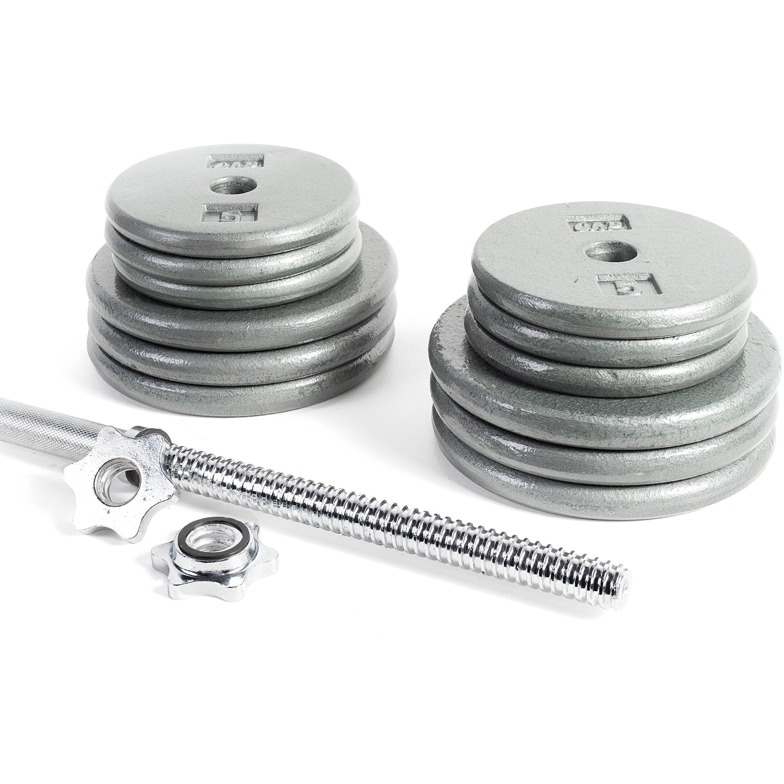 Cap Barbell Standard 1-Inch Barbell Weight Set, 100-Pounds