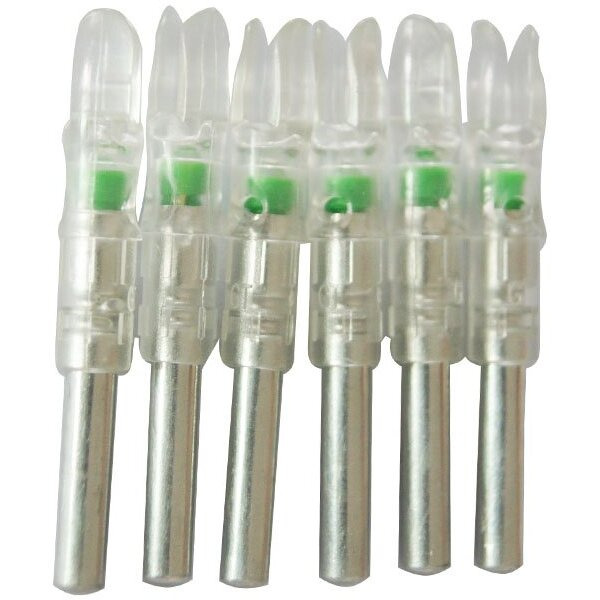 Jiexi Hwyp Automatically Lighted Led Nocks For Inner Diameter 6.3 Mm Compound Bow Arrows Gt Size Pack Of 6 (Green)