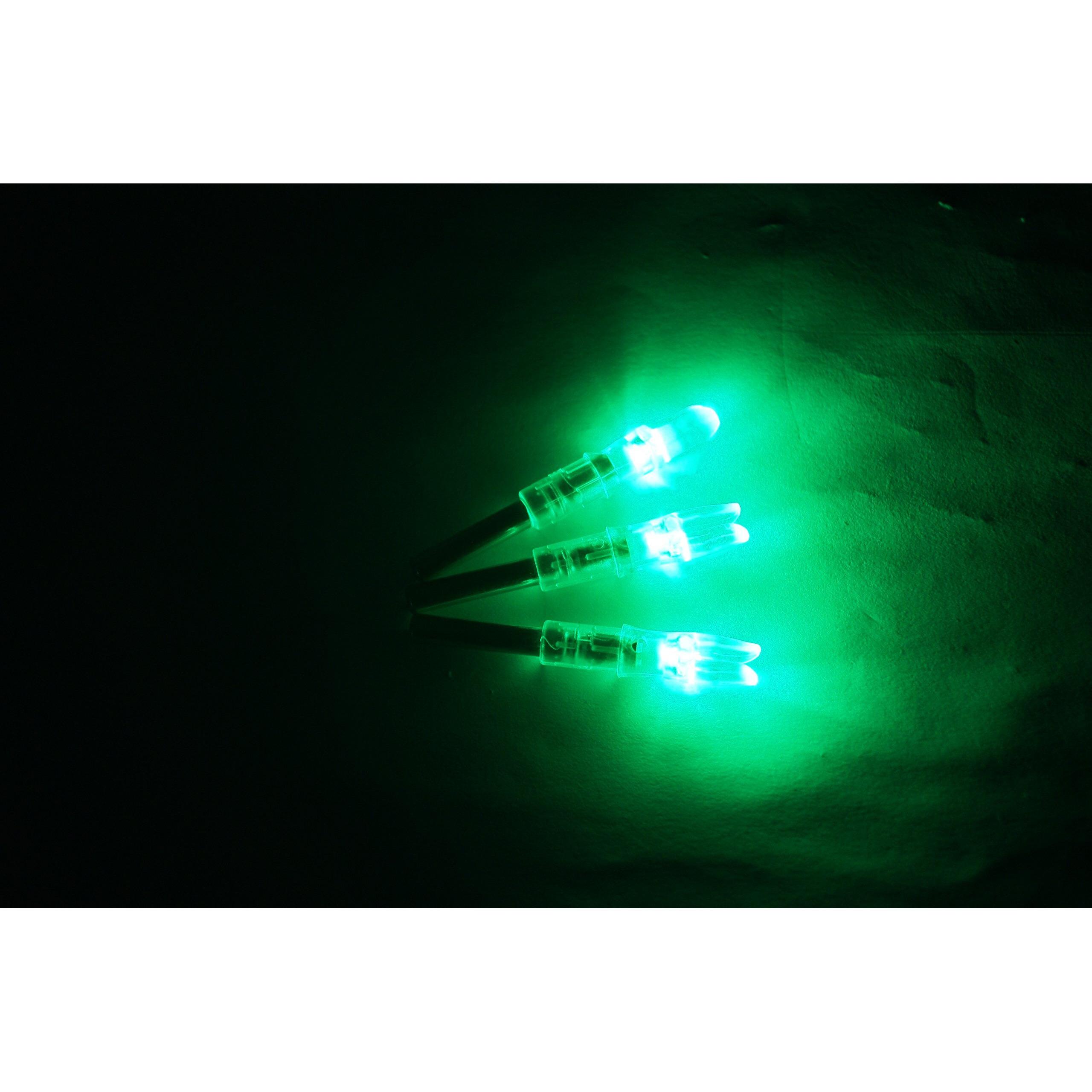 Jiexi Hwyp Automatically Lighted Led Nocks For Inner Diameter 6.3 Mm Compound Bow Arrows Gt Size Pack Of 6 (Green)