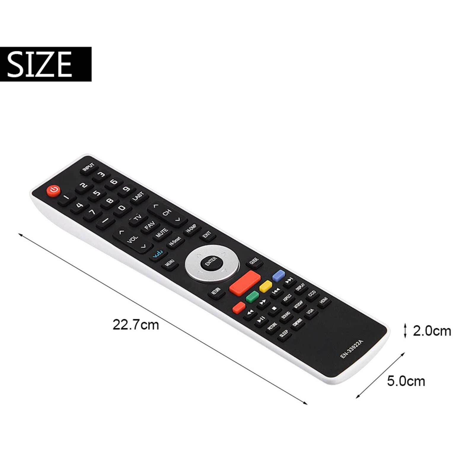 Smart Tv Remote Control En-33922A For Hisense, Remote Control Replacement For Hisense En-33922A En-339256A Smart Tv