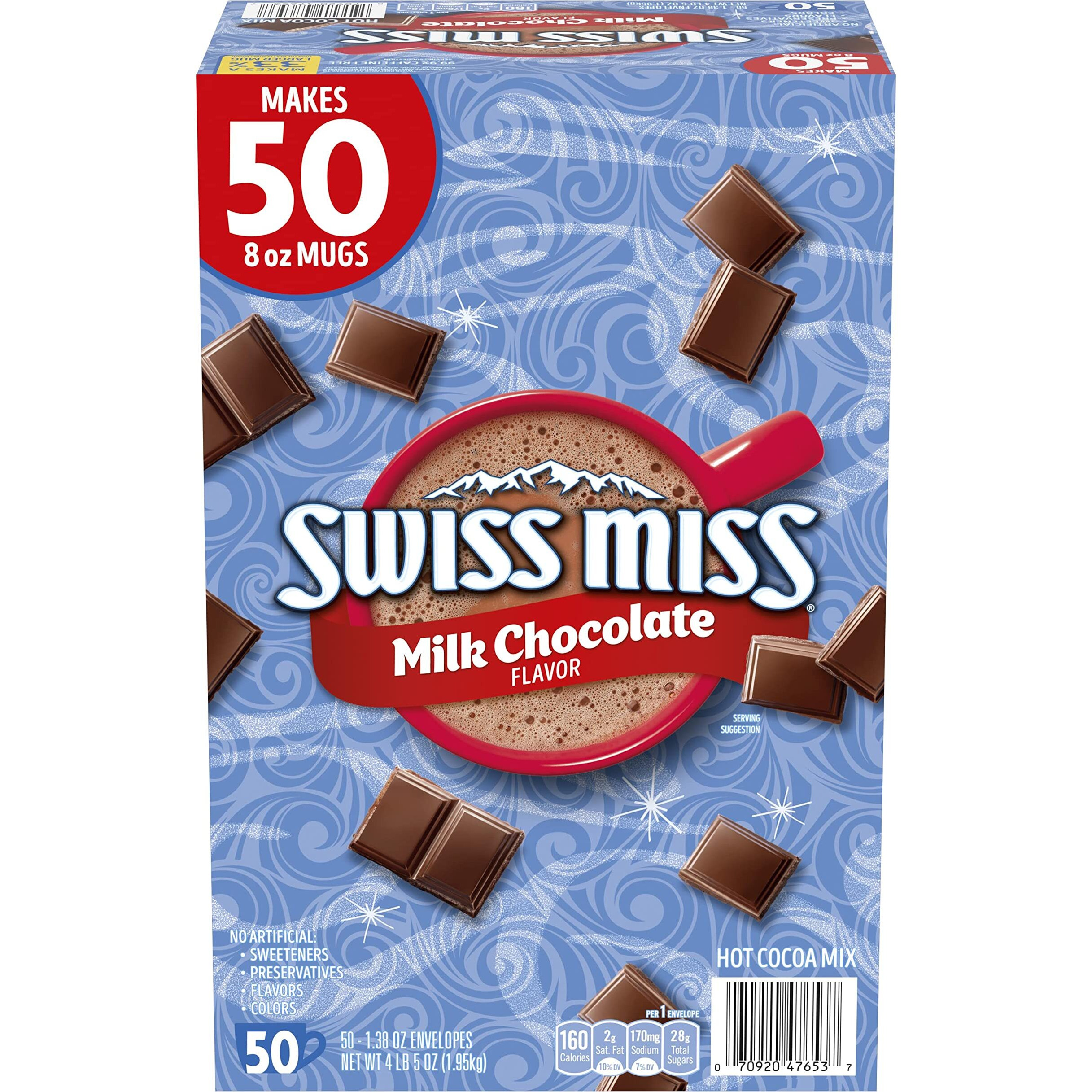 Swiss Miss Milk Chocolate Flavor Hot Cocoa Mix, 1.38 Oz. 50-Count