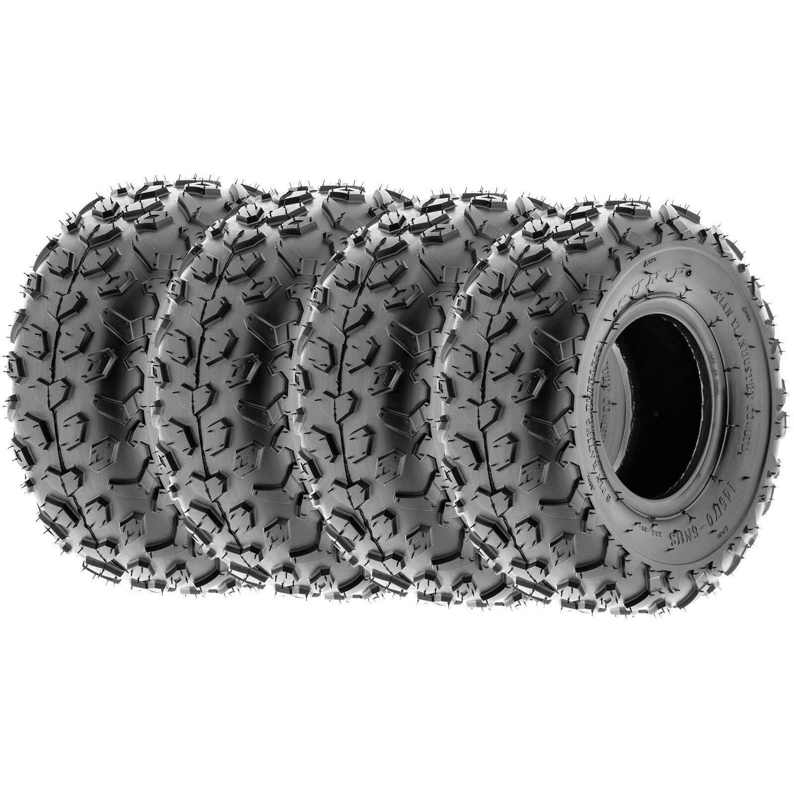 Sunf 145/70-6 145/70X6 Light Weight Atv Utv Knobby Tire 6 Pr A014 - Set Of 4