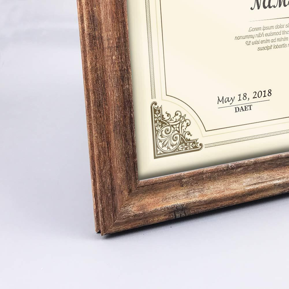 Zbeivan 8X10 Picture Frames Set Of 2 Poster Vintage Brown Rustic Family Art 10X8 Photo Frame For Vertical Horizontal Tabletop Standing Or Wall Hanging