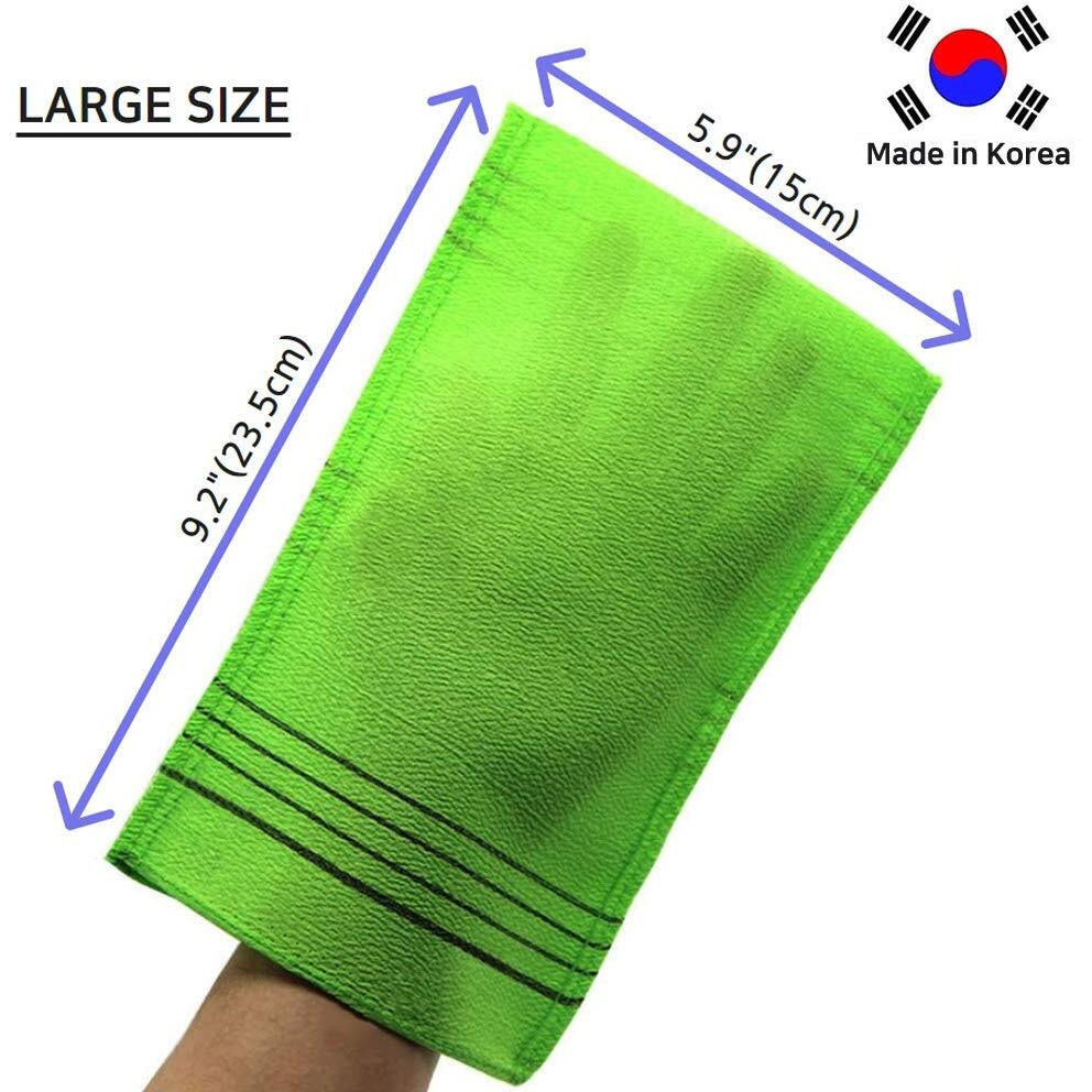 Nepure Korean Exfoliating Mitt, Large Size, 5 Colors, Back And Body Exfoliating Washcloth For Removing Dry, Reusable (Red, 10)