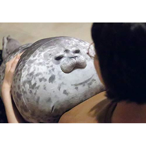 Merryxd Chubby Blob Seal Pillow,Stuffed Cotton Plush Animal Toy Cute Ocean Large(23.6 In)