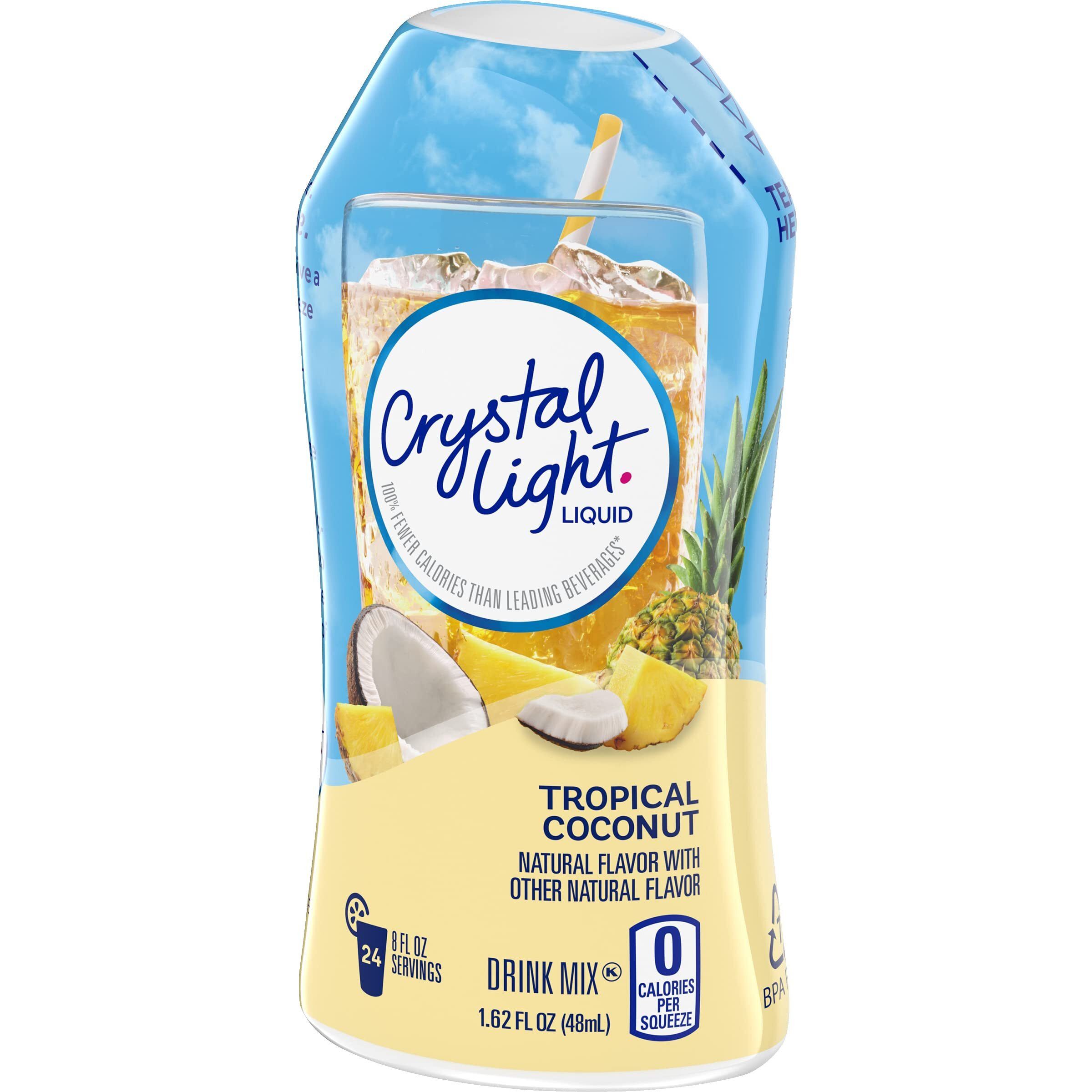 Crystal Light Liquid Energy Drink, Tropical Coconut, 1.62 Fl Oz (Pack Of 8)