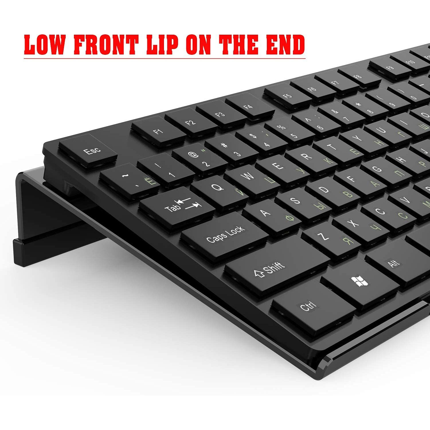 Kotemon Acrylic Tilted Computer Keyboard Stand For Ergonomic Typing, Keyboard Tray Holder With Silicone Non-Slip Case, Black