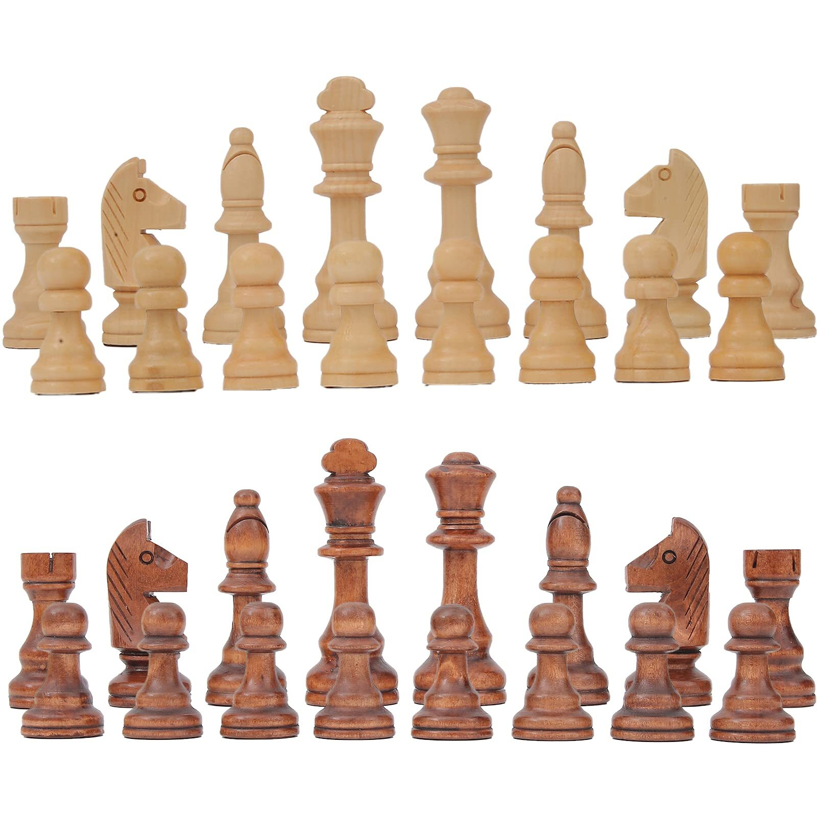 Luckywish Large Wood Chess Pieces,4.3 Inch King,Chess Pieces Only, No Board
