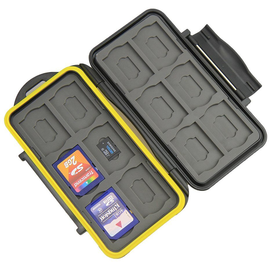 Jjc Mc-Sdmsd24 Water-Resistant Holder Storage Memory Card Case For 12 Sd Cards + 12 Micro Sd Cards