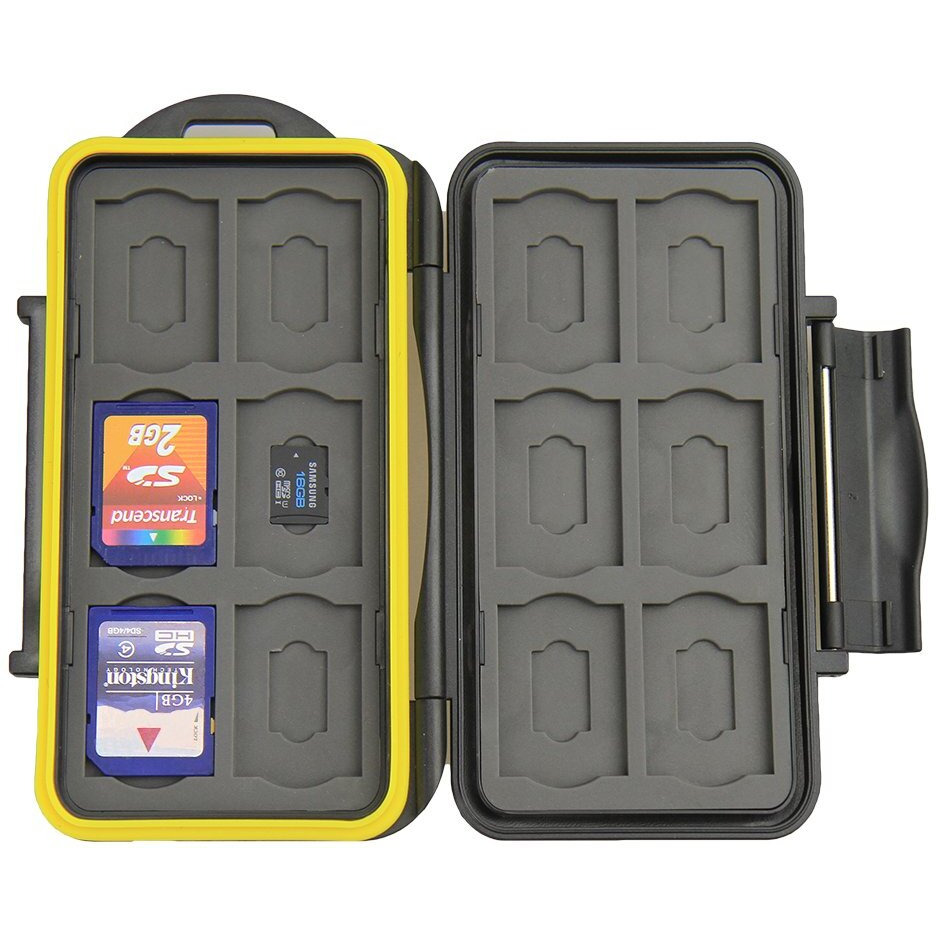 Jjc Mc-Sdmsd24 Water-Resistant Holder Storage Memory Card Case For 12 Sd Cards + 12 Micro Sd Cards