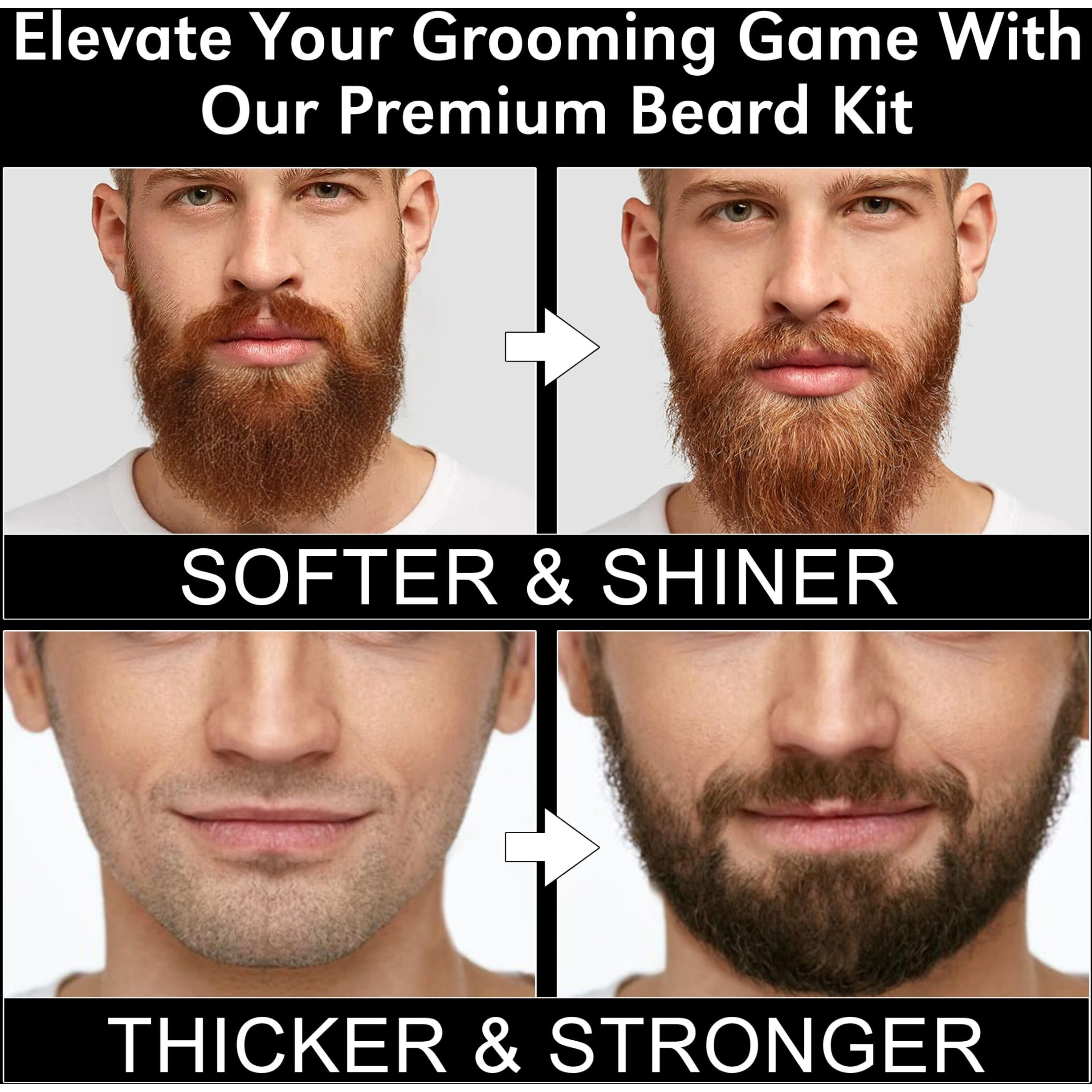 Upgraded Beard Grooming Kit W/Beard Conditioner,Beard Oil,Beard Balm,Beard Brush,Beard Wash,Beard Comb,Beard Scissor,Bag,E-Book,Beard Care Daddy Gifts For Men Him Dad Husband Boyfriend