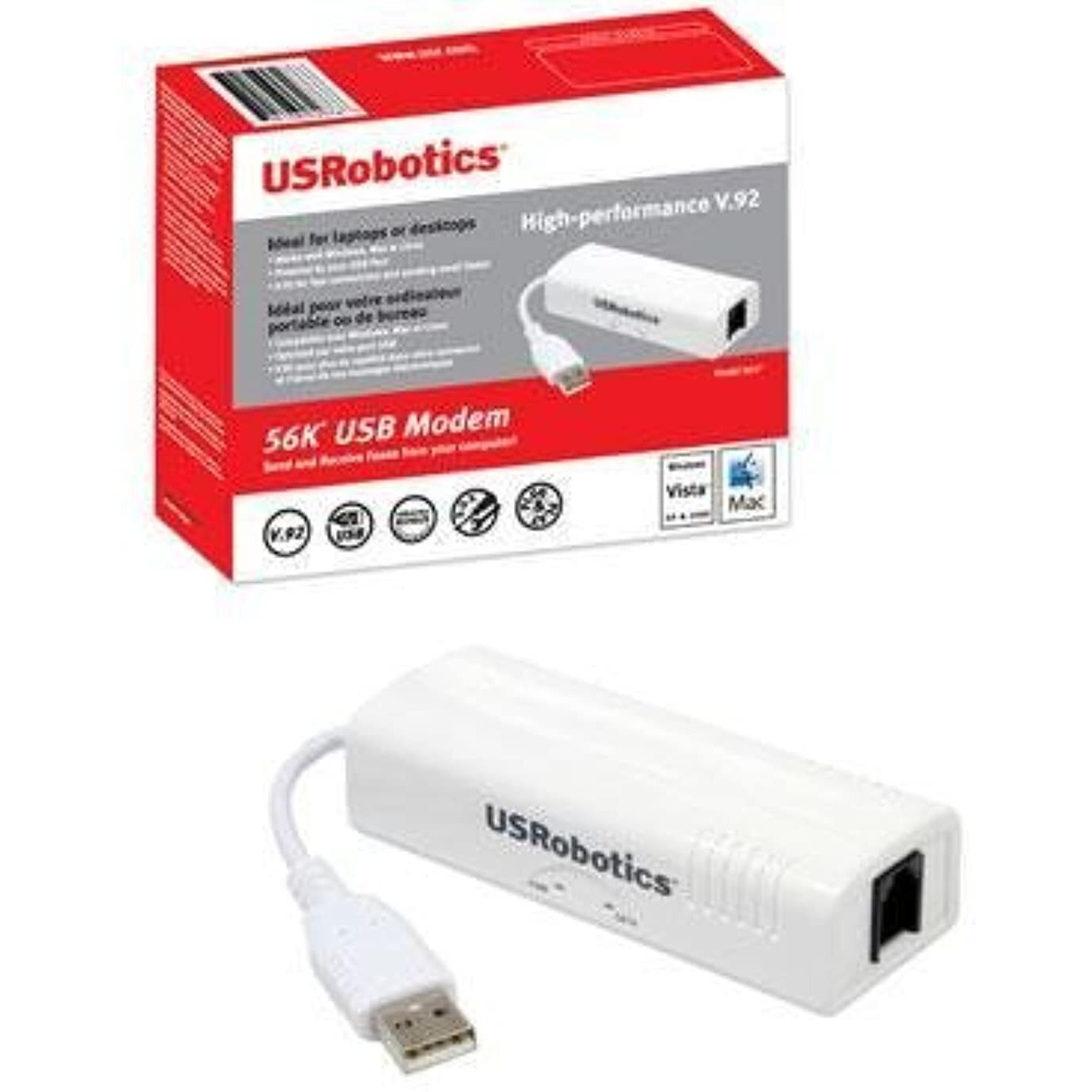 U.S. Robotics Usr5637 56K Usb Controller Dial-Up External Fax Modem With Voice