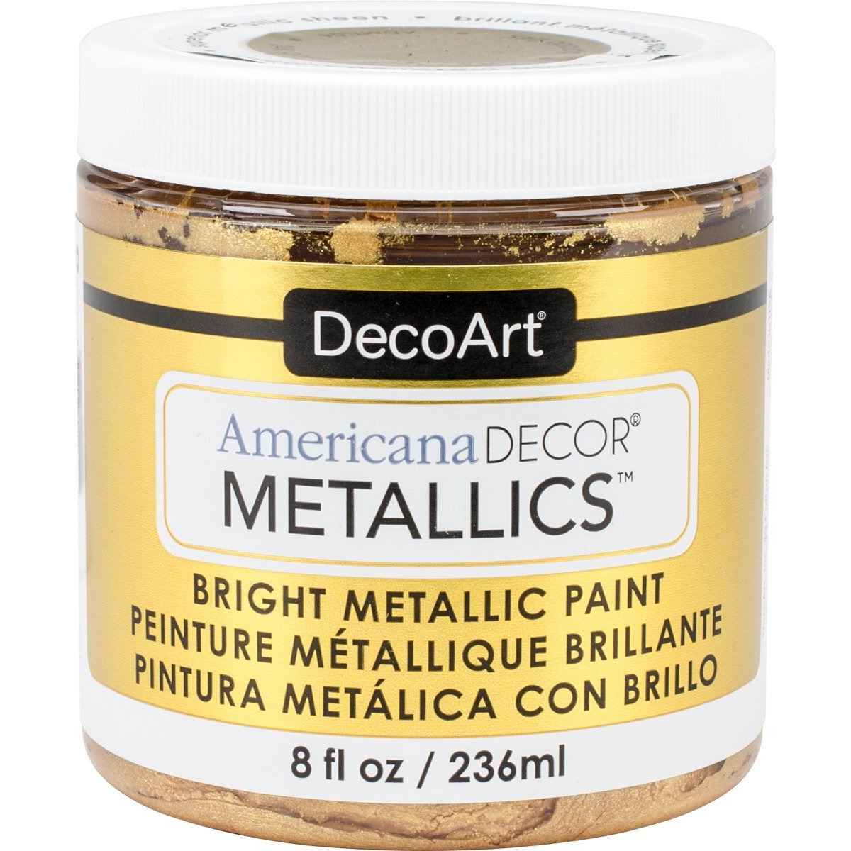 Decoart Decadmtl-36.4 Ameri Deco Mtlc 24K Gold Americana Decor Metallics 8Oz, 1