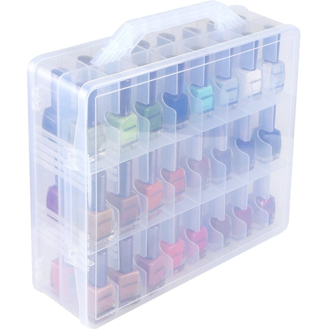 Kissbuty Universal Nail Polish Holder Organizer For 48 Bottles Adjustable Dividers Space Saver