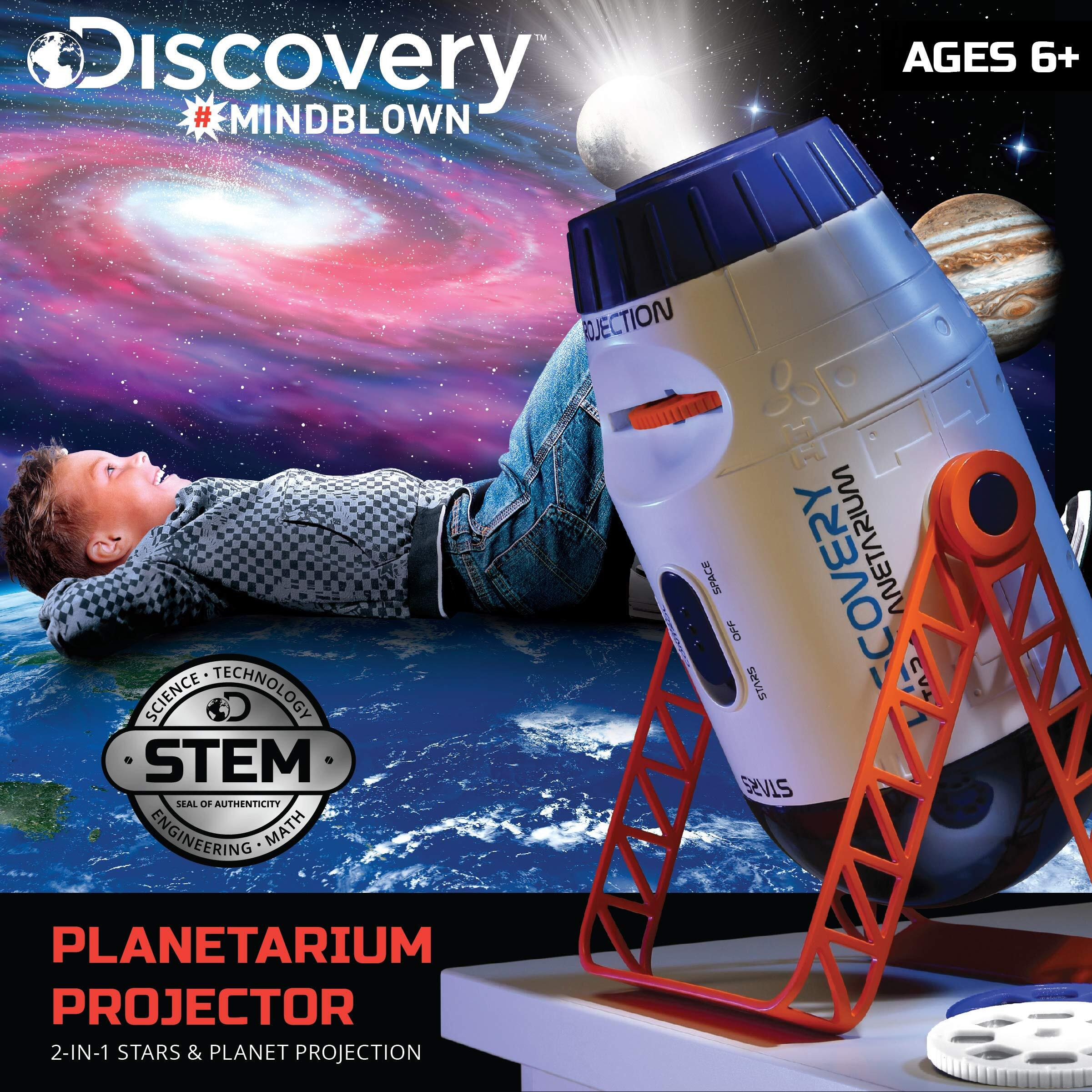 Discovery Mindblown 2-In-1 Reversible Planetarium Space Projector, 24 Images, 360-Degree Rotation, Moving Stars And Stationary Modes, Displays Planets Nebula Stars Constellations, Kids Astronomy Toy