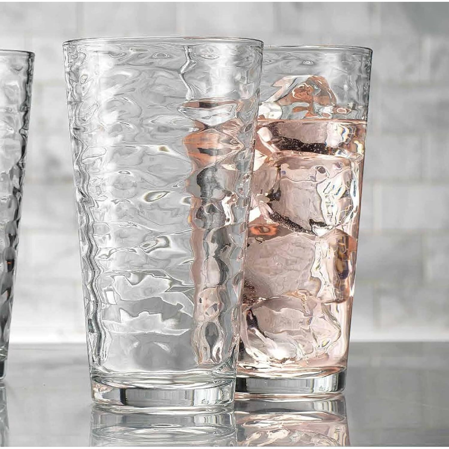 Glaver's Drinking Glasses Set Of 10 Highball Glass Cups, Premium Glass Quality Coolers 17 Oz. Glassware. Ideal For Water, Juice, Cocktails, And Iced Tea. Dishwasher Safe.