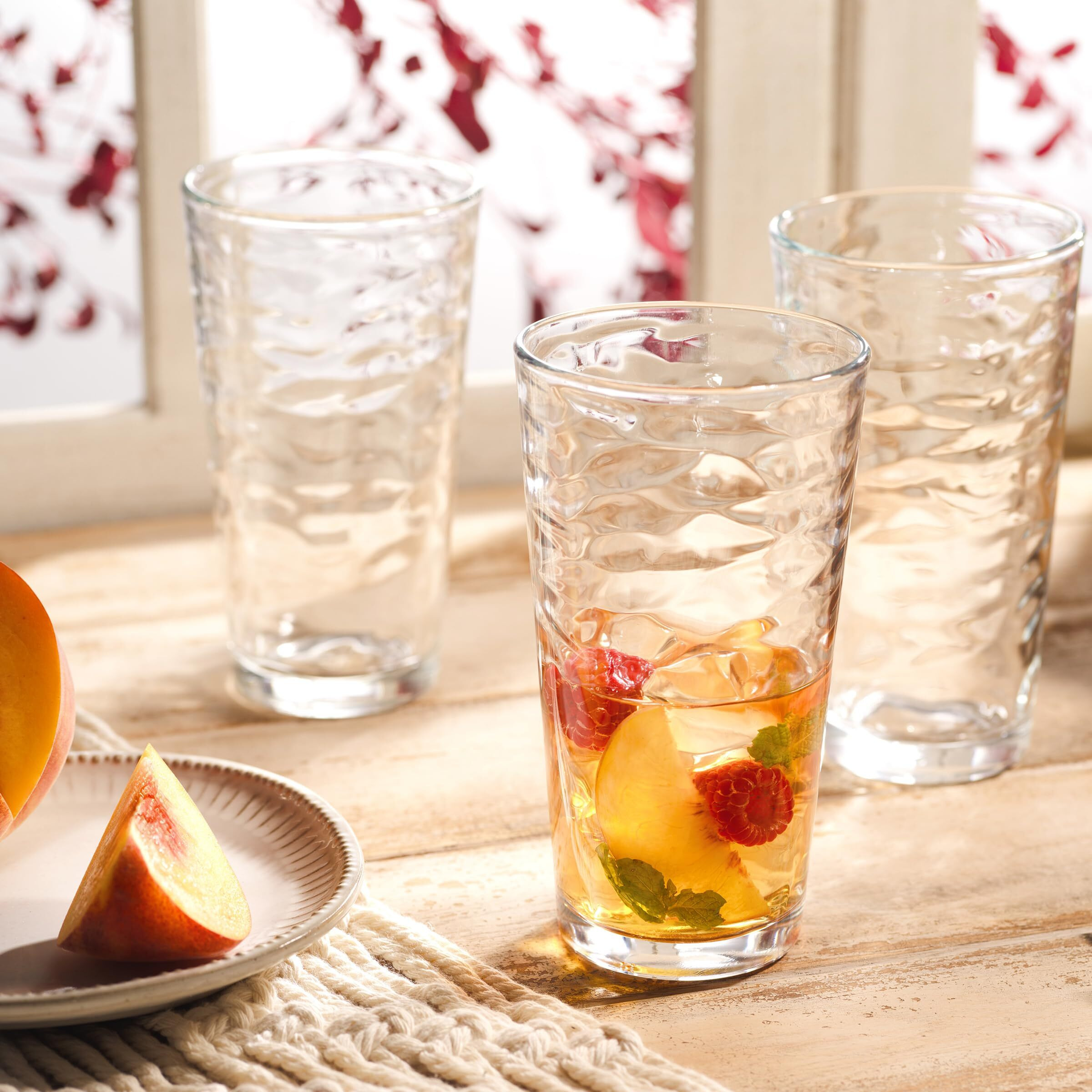 Glaver's Drinking Glasses Set Of 10 Highball Glass Cups, Premium Glass Quality Coolers 17 Oz. Glassware. Ideal For Water, Juice, Cocktails, And Iced Tea. Dishwasher Safe.