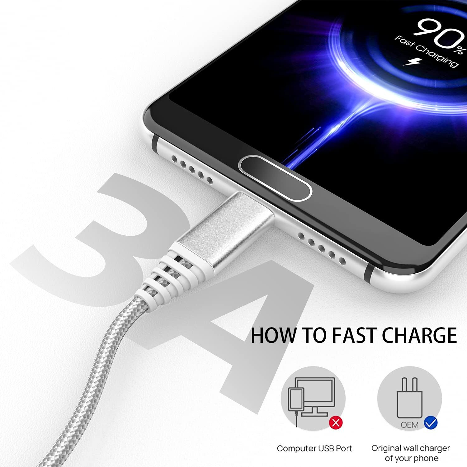 Usb C Charger Cable 10Ft+6Ft,Long Fast Charging Cord For Samsung Phone S20 Fe 5G/S22 Plus Ultra A12 A13 A14 A54 A03S,Galaxy Tab A 10.1 2019/8.0 2017/8.4 2020/10.5"",Tab A7 10.4"",Tab S6/Lite S7 Tablet
