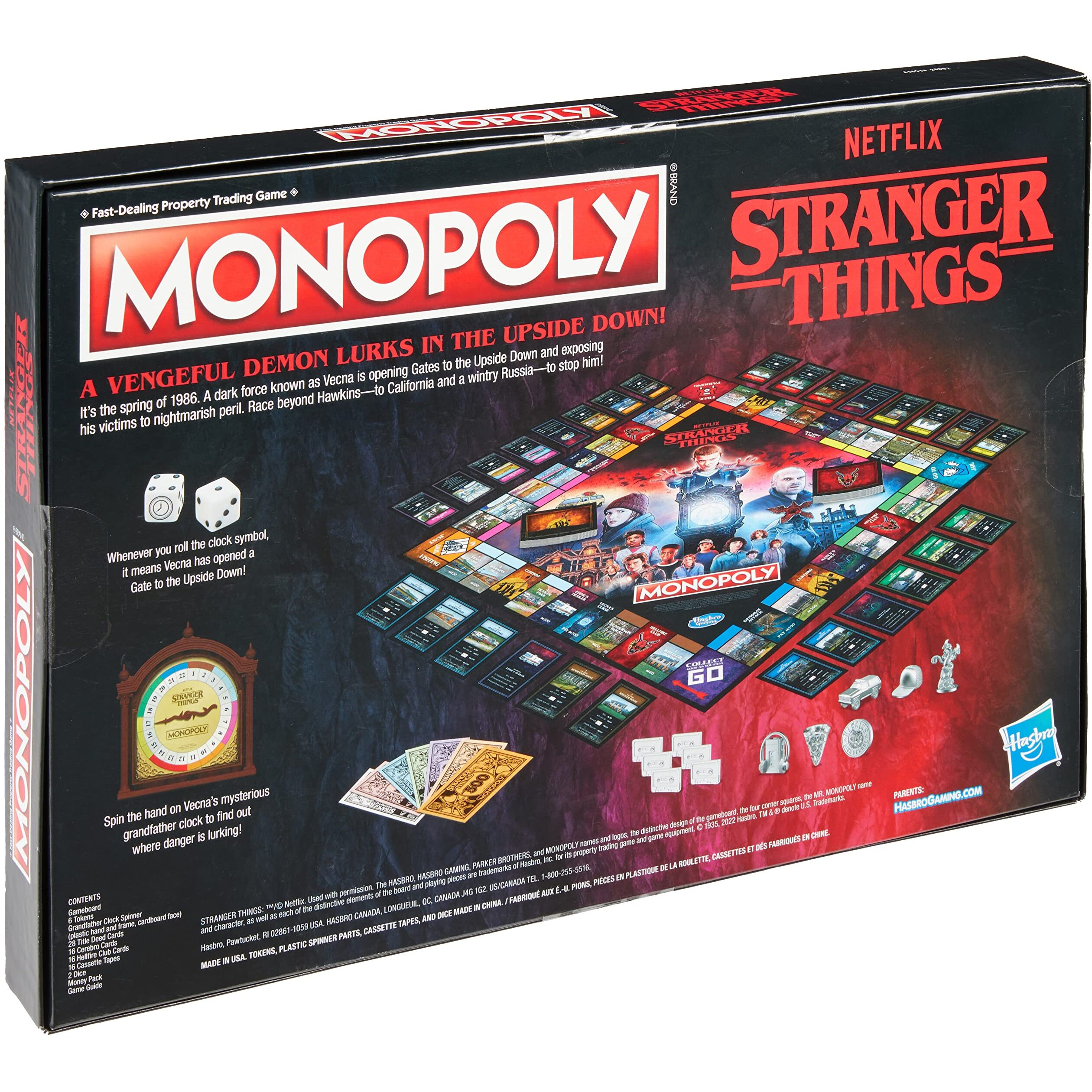 Monopoly Netflix Stranger Things Edition Board Game For Adults And Teens Ages 14+, Game For 2-6 Players, Inspired By Stranger Things Season 4, Multicolor