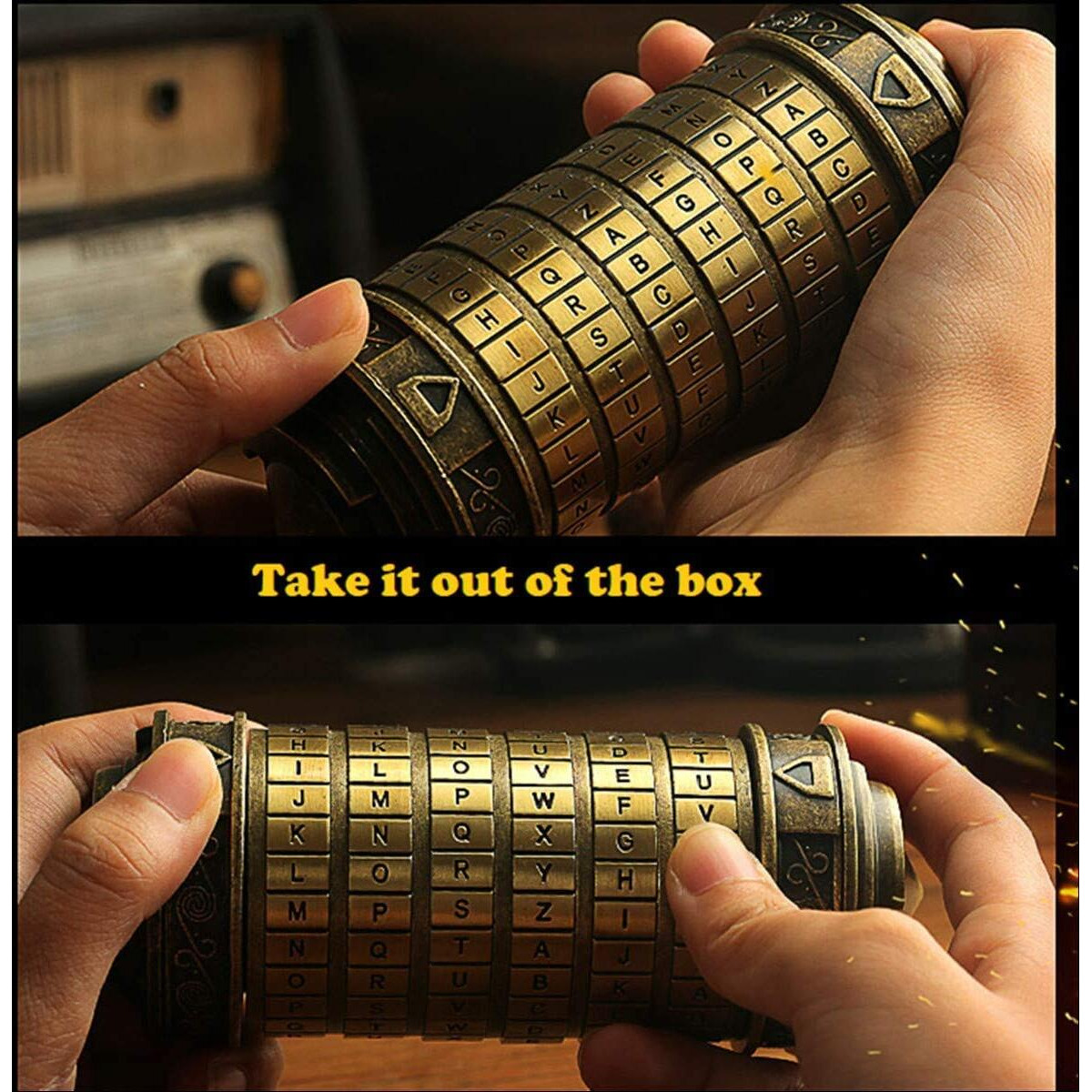 Cryptex Da Vinci Code Mini Cryptex Lock Puzzle Boxes With Hidden Compartments Anniversary Valentine's Day Romantic Birthday Gifts For Her Gifts For Girlfriend Box For Men