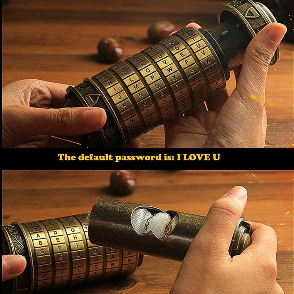 Cryptex Da Vinci Code Mini Cryptex Lock Puzzle Boxes With Hidden Compartments Anniversary Valentine's Day Romantic Birthday Gifts For Her Gifts For Girlfriend Box For Men