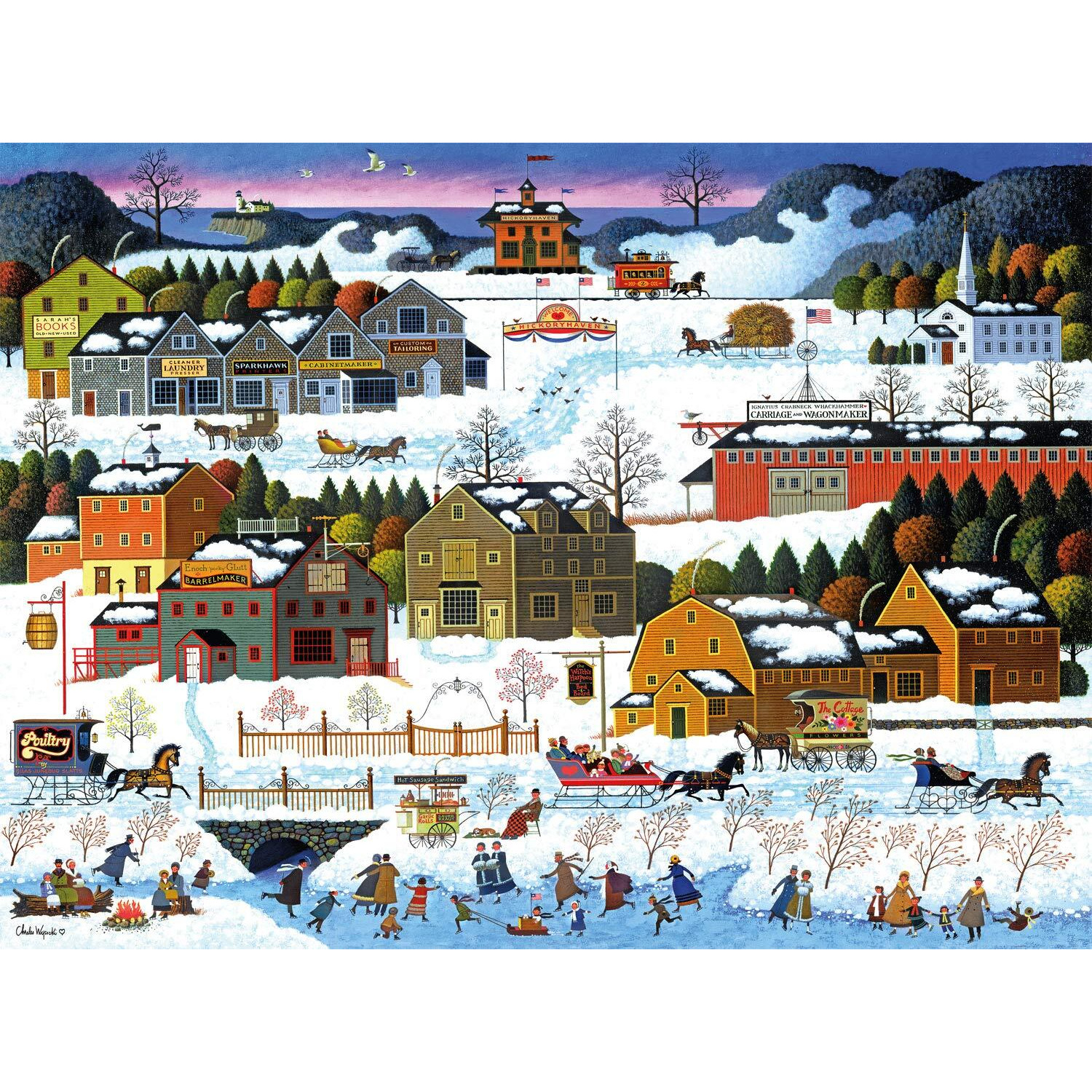 Buffalo Games - Charles Wysocki - Hickory Haven Canal - 1000 Piece Jigsaw Puzzle For Adults Challenging Puzzle Perfect For Game Nights - Finished Puzzle Size Is 26.75 X 19.75