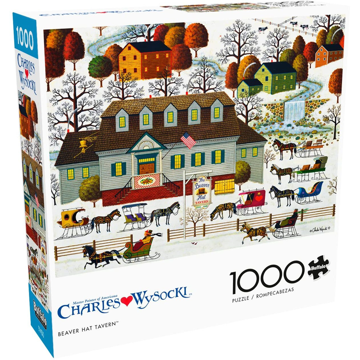 Buffalo Games - Charles Wysocki - Beaver Hat Tavern - 1000 Piece Jigsaw Puzzle For Adults Challenging Puzzle Perfect For Game Nights - Finished Puzzle Size Is 26.75 X 19.75