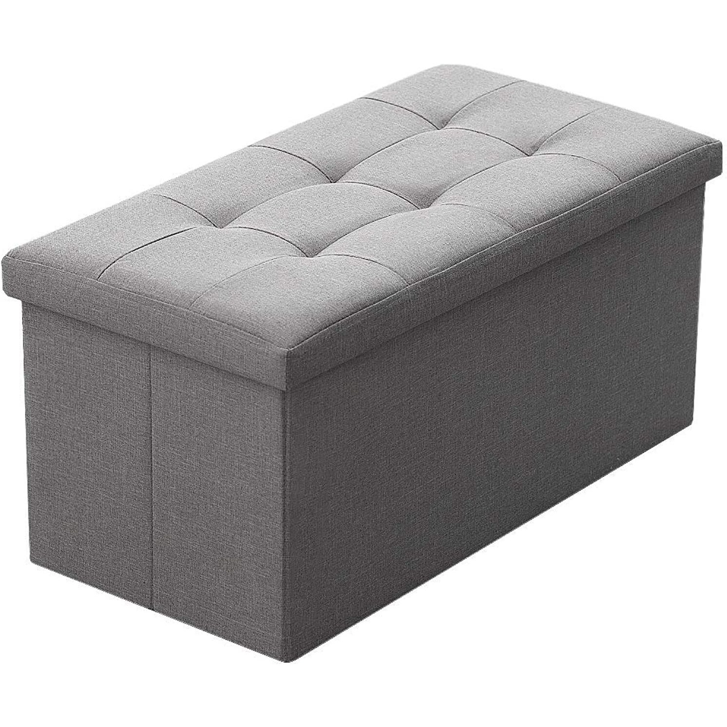 Camabel Folding Storage Ottoman Bench Cube Holds Up To 660Lbs 30 Inch Storage Bench With Memory Foam Seat Ottoman With Storage Footrest Padded Upholstered Tufted For Room Bg364