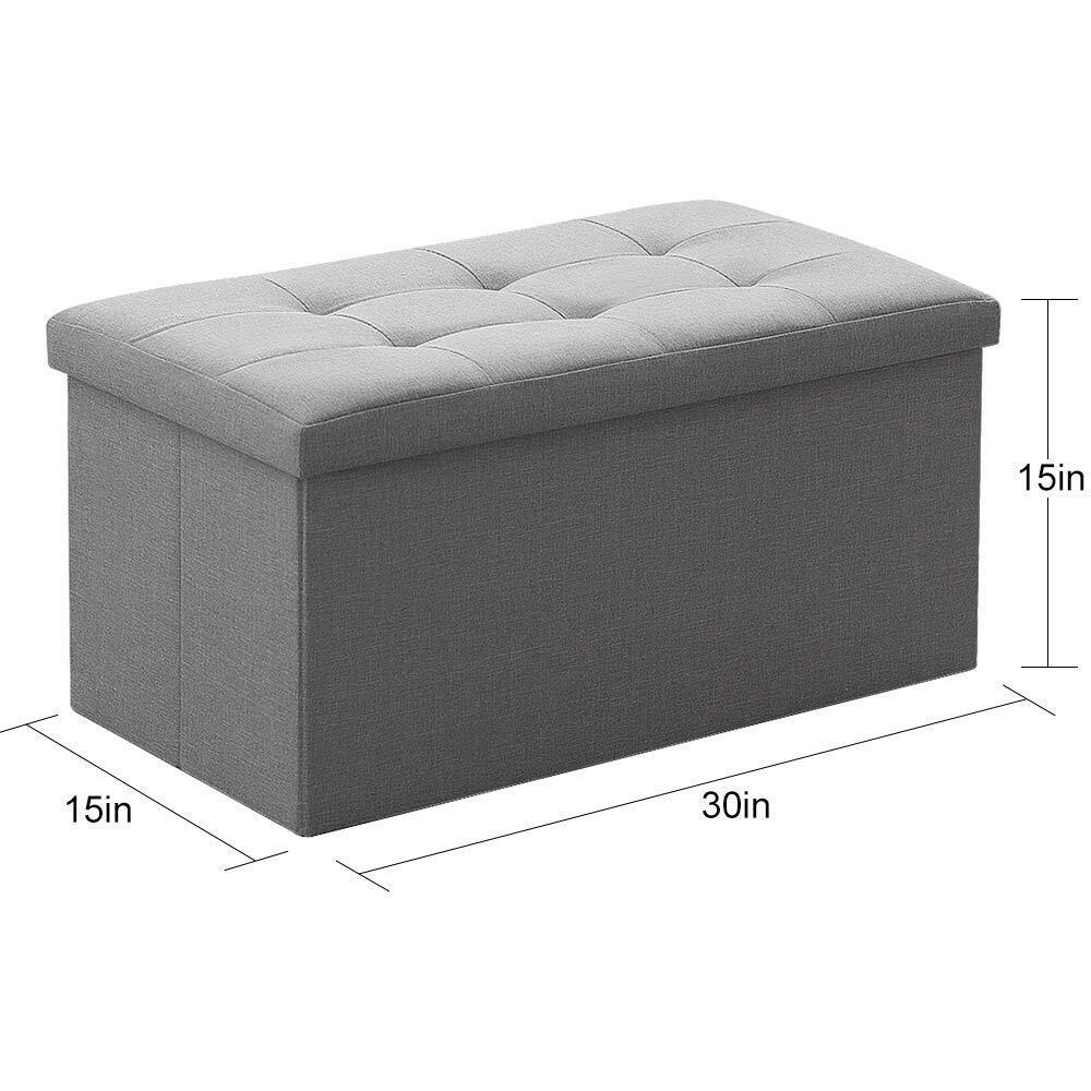 Camabel Folding Storage Ottoman Bench Cube Holds Up To 660Lbs 30 Inch Storage Bench With Memory Foam Seat Ottoman With Storage Footrest Padded Upholstered Tufted For Room Bg364