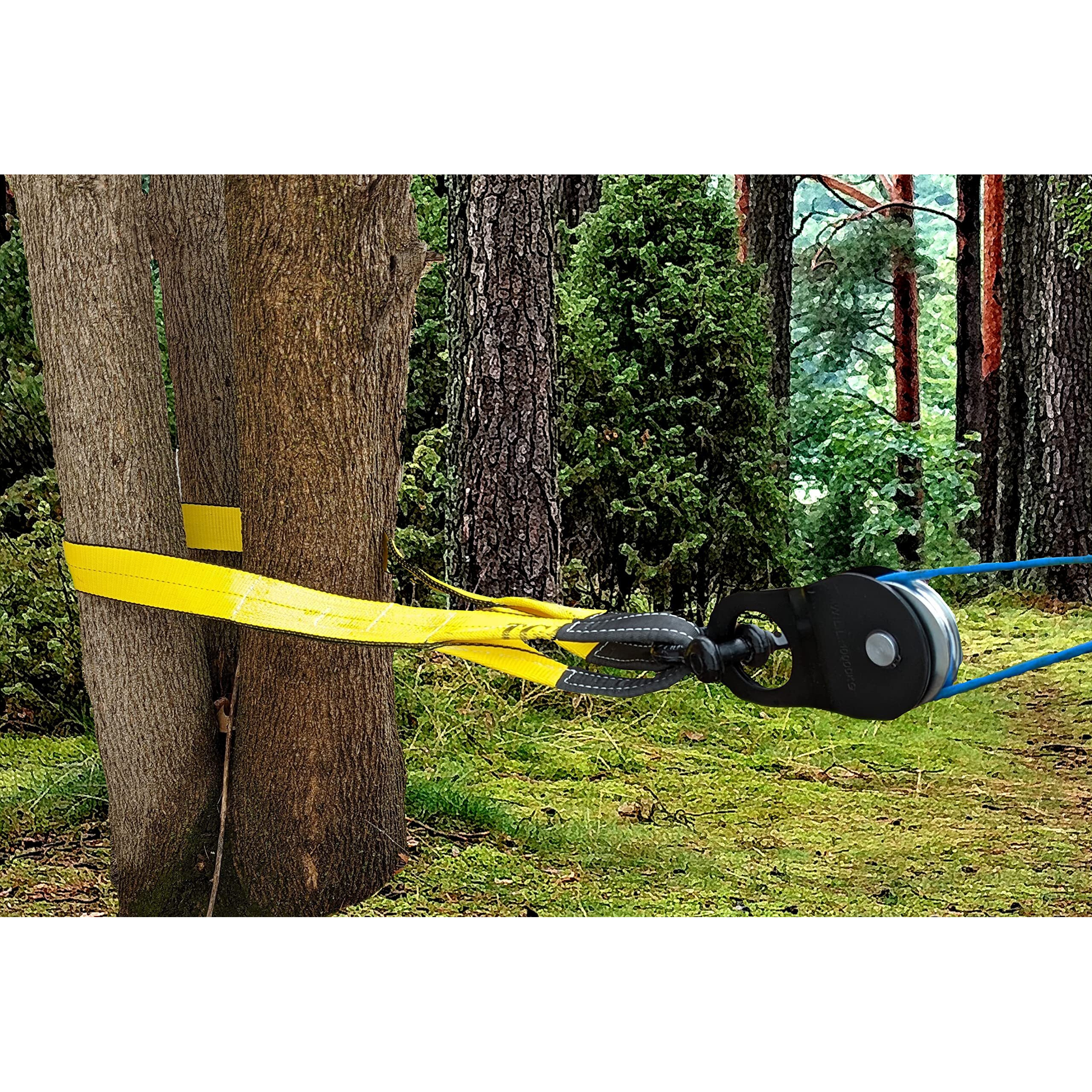 Tgl 3 Inch, 8 Foot Tree Saver, Winch Strap, Tow Strap 30,000 Pound Capacity Yellow
