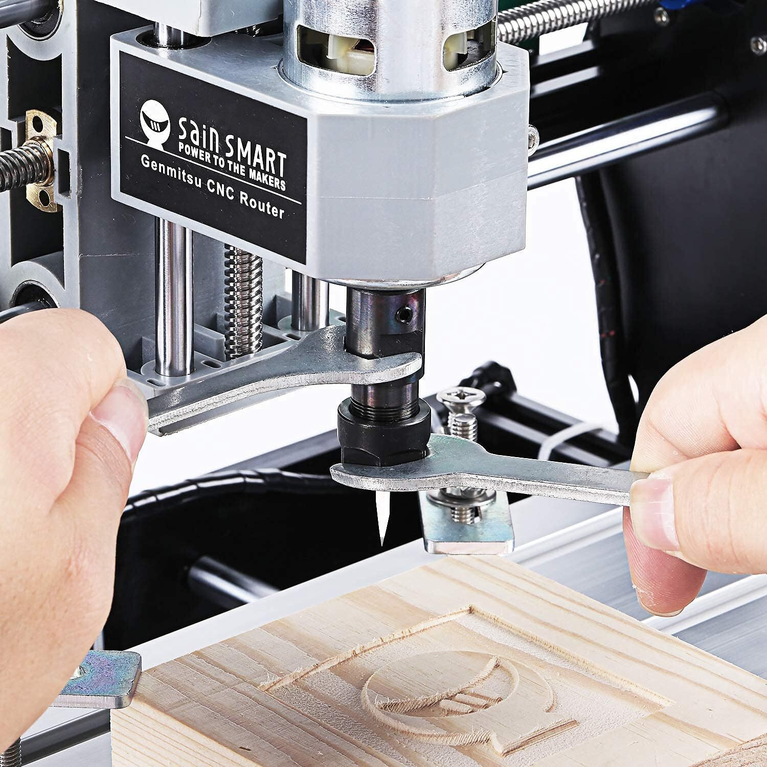 Genmitsu Cnc 3018-Pro Router Kit Grbl Control 3 Axis Plastic Acrylic Pcb Pvc Wood Carving Milling Engraving Machine, Xyz Working Area 300X180X45Mm