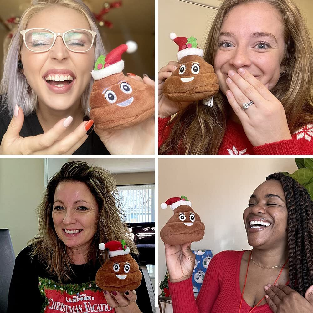 Farting Santa Poop Toy - 7 Funny Fart Sounds, Xmas Poop Toys, Funny Dog Toy, Christmas Stocking Stuffers, Poop Toy, Christmas Toys, Gifts For Secret Santa, Poop Gifts 4X4.5
